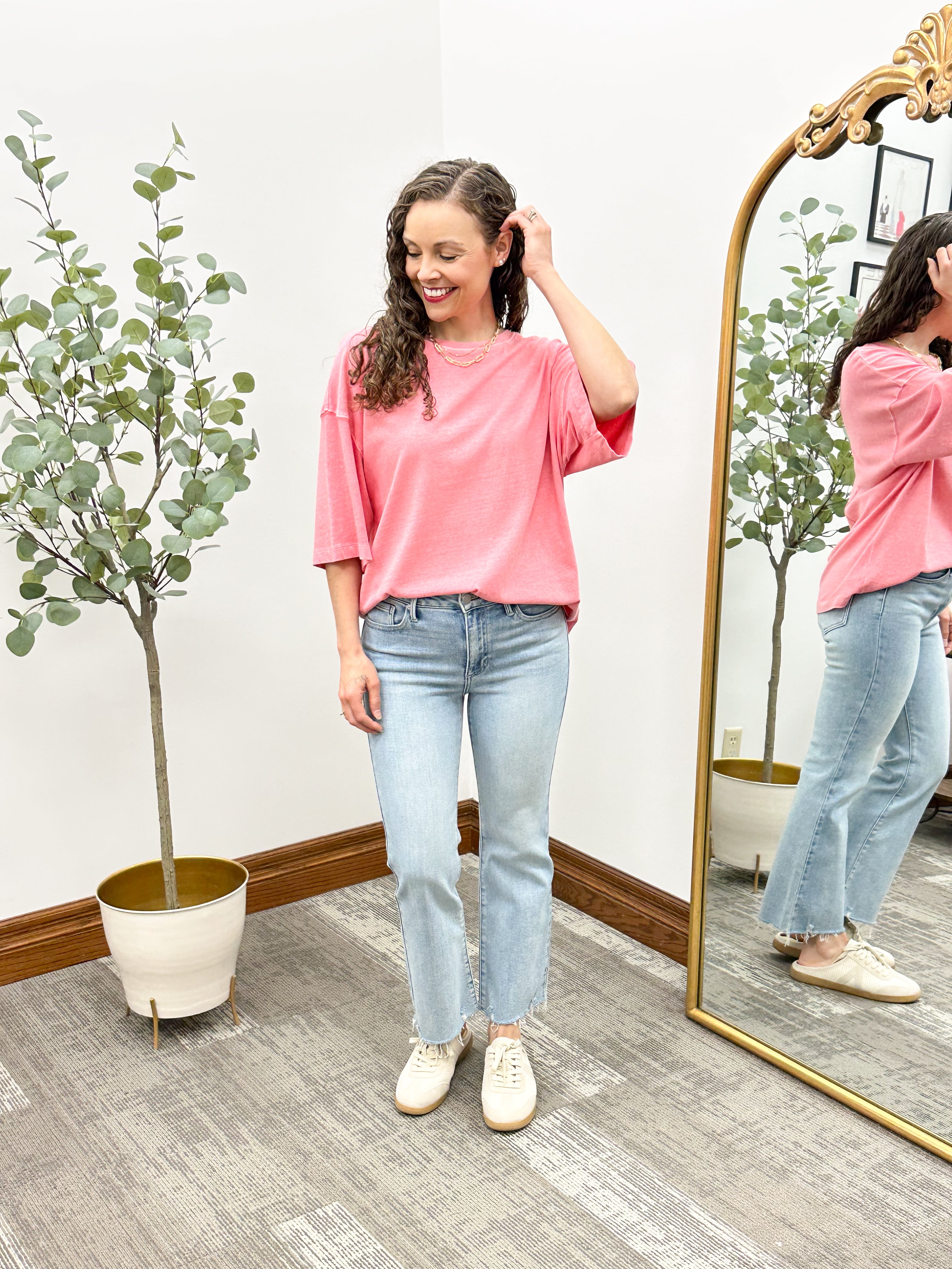 Washed Coral Oversized T-Shirt