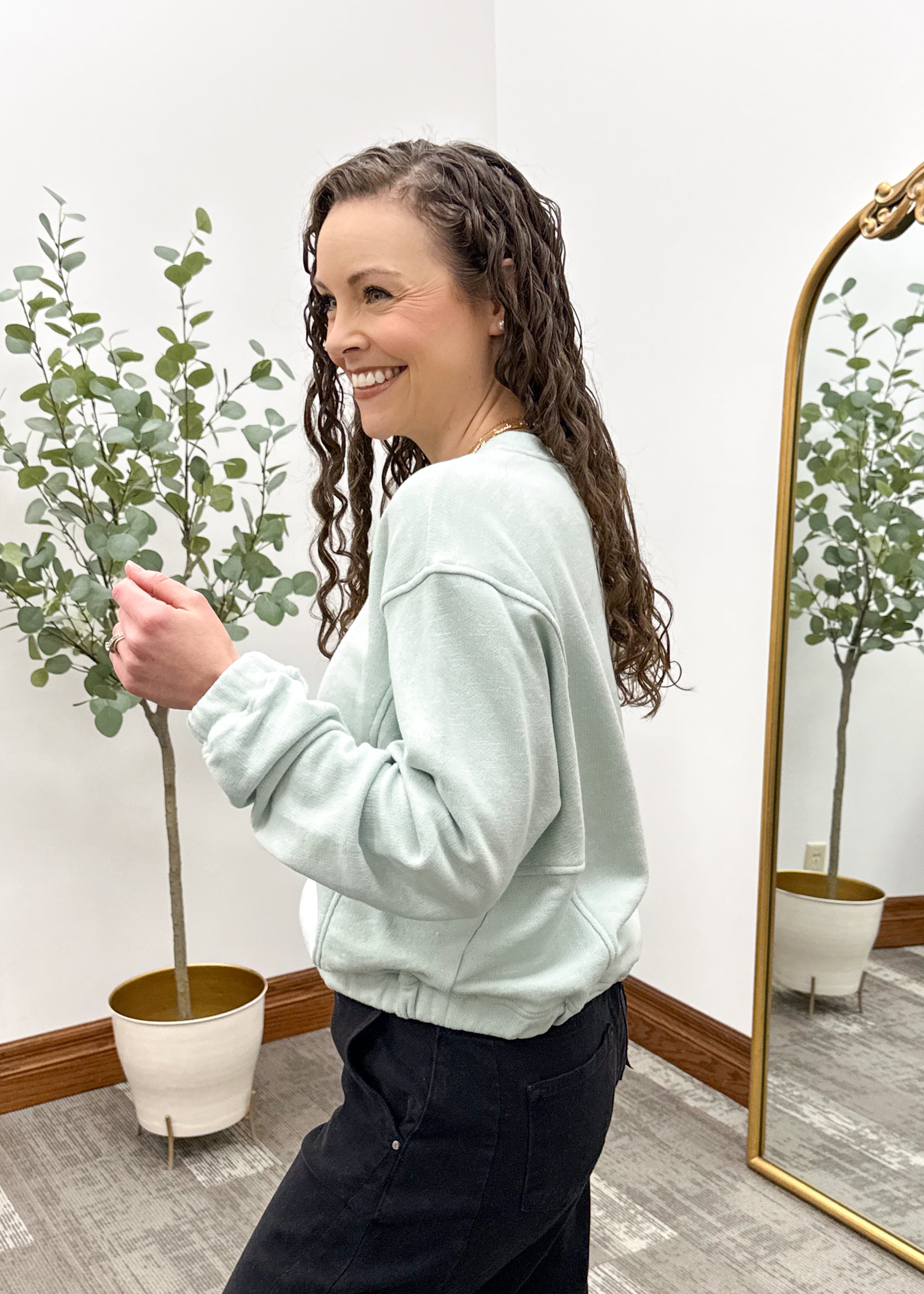 Mint Lightweight Terry Sweatshirt