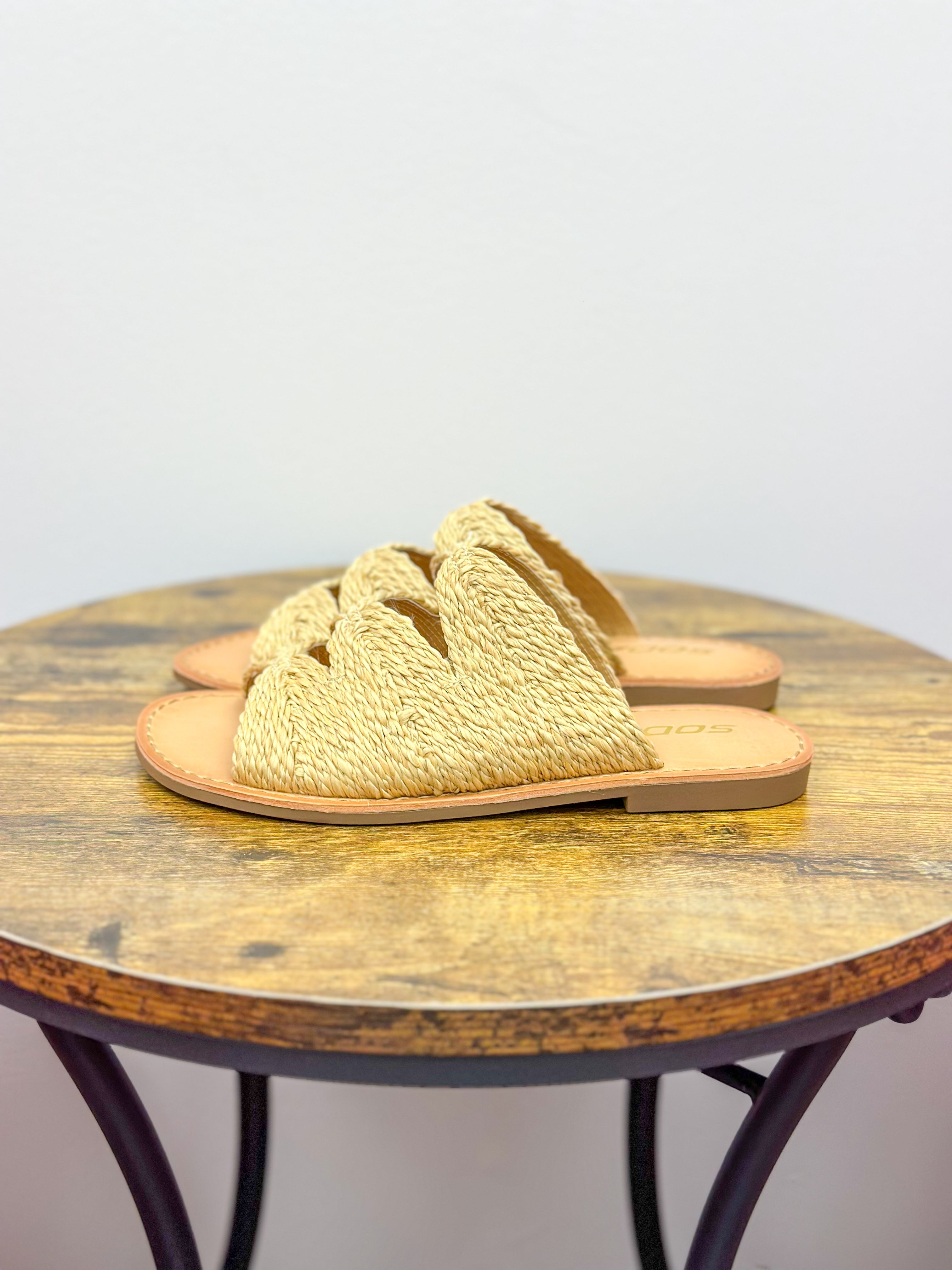 Tan Raffia Sandals