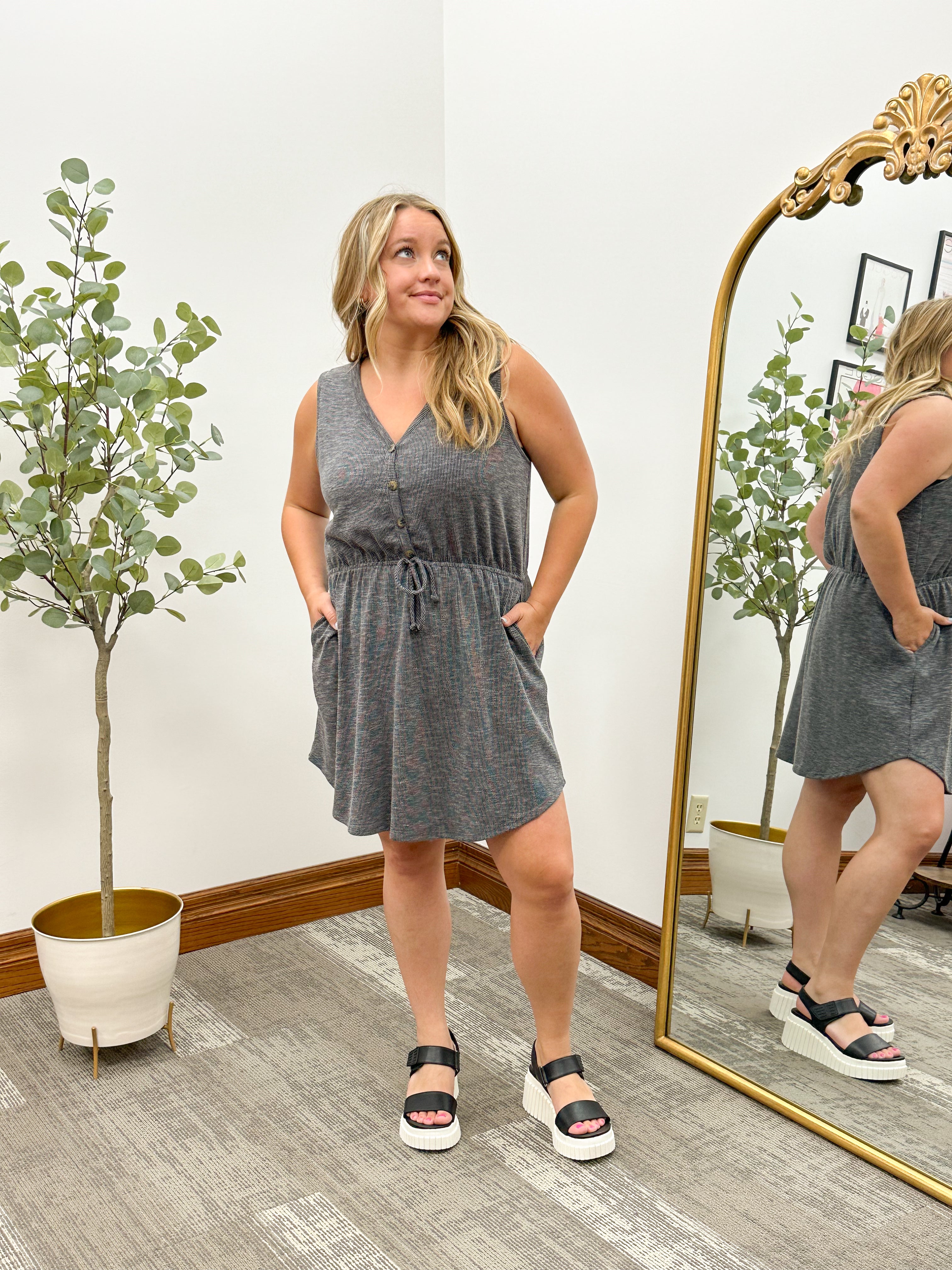 Taci Button Mini Dress