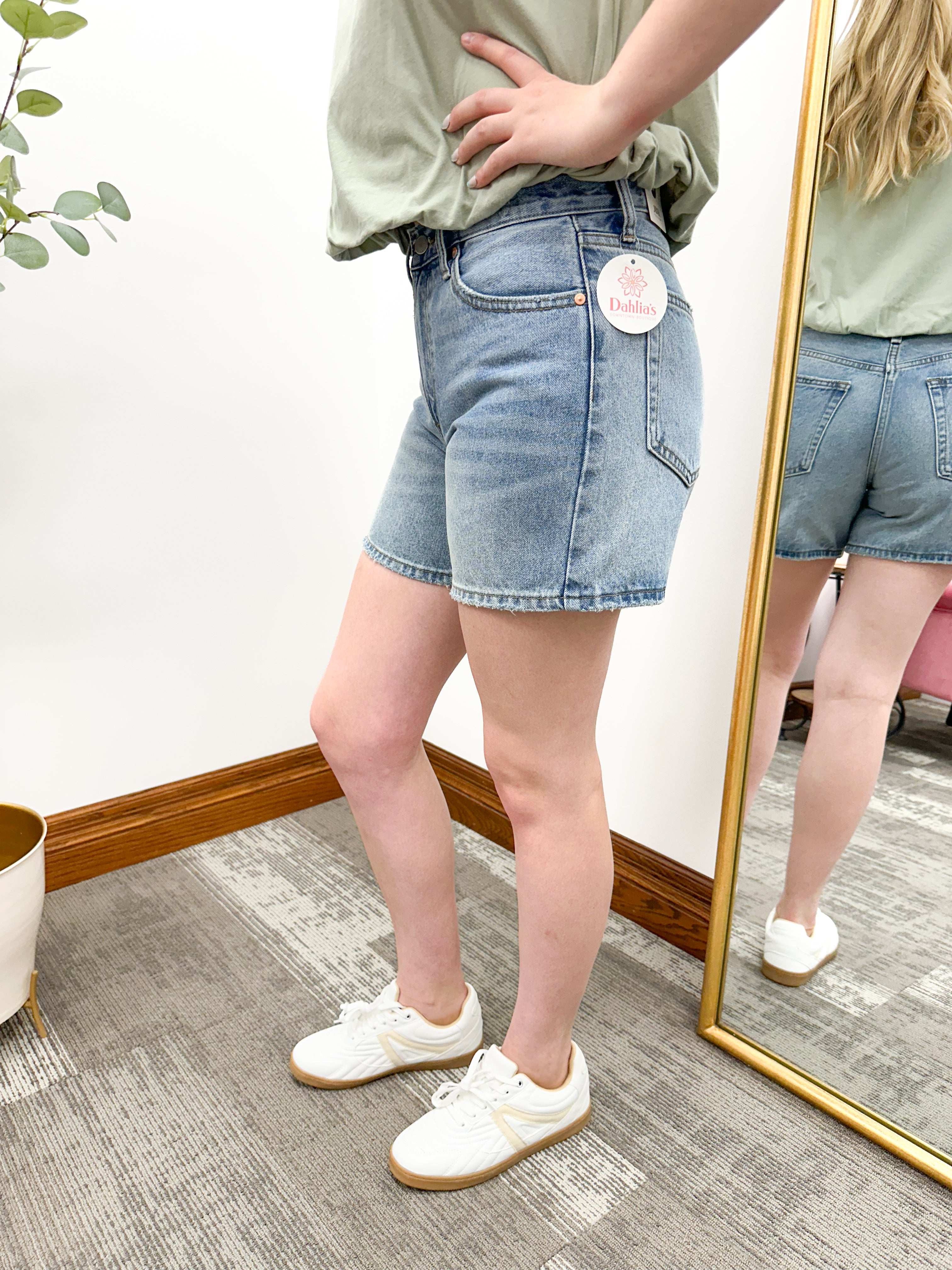 Medium Wash Longer Length Shorts