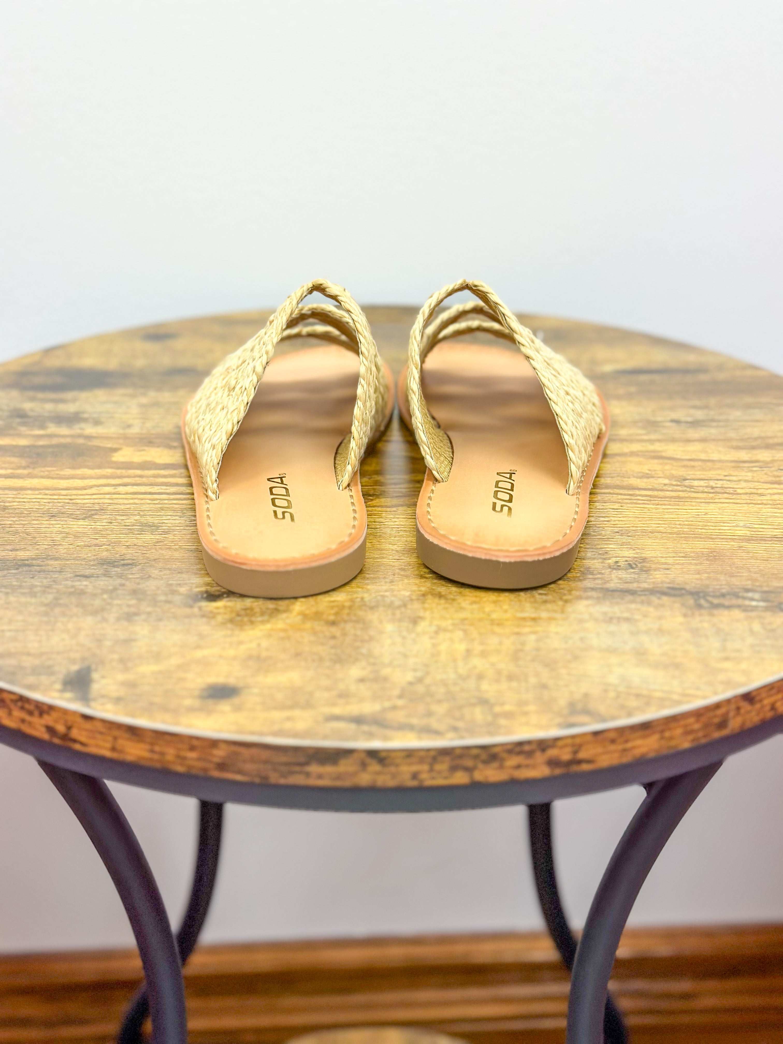 Tan Raffia Sandals
