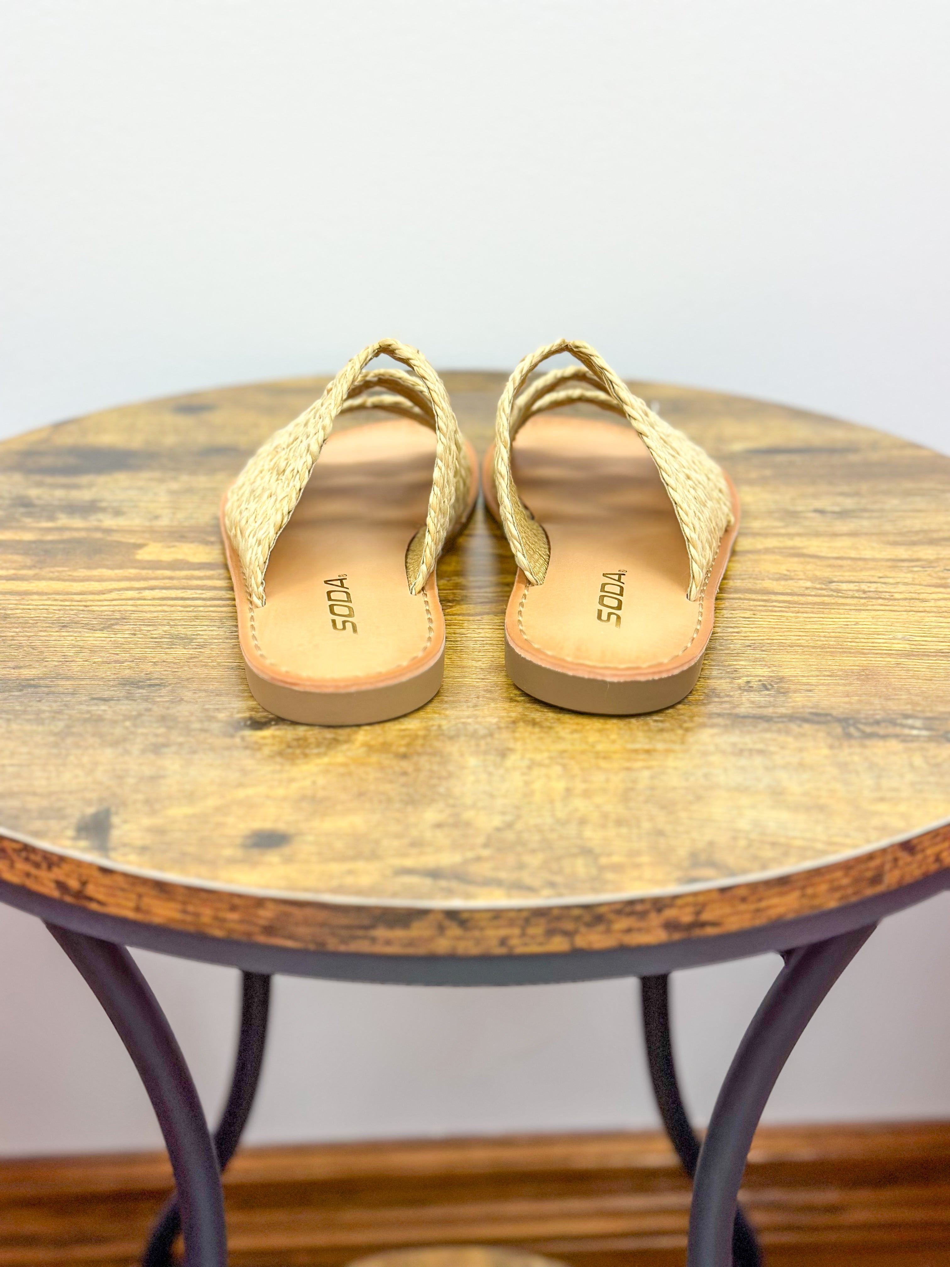 Tan Raffia Sandals