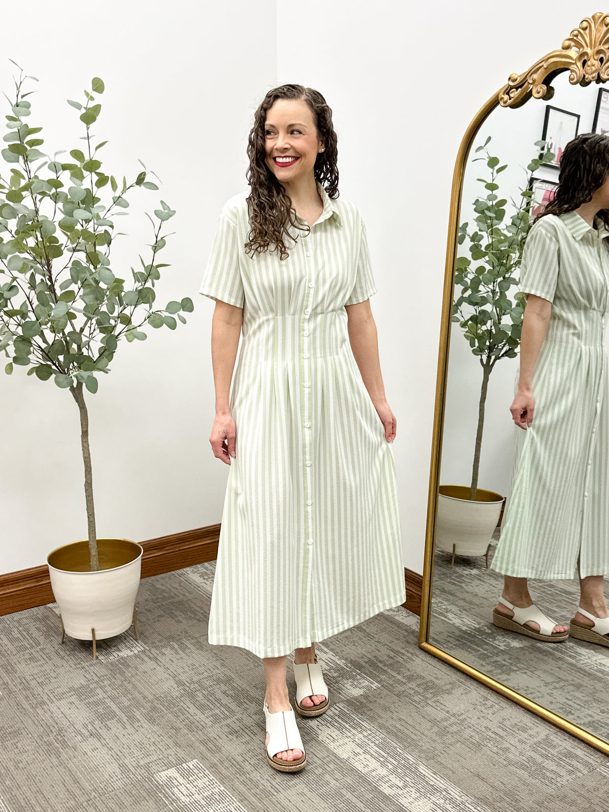 green striped shirt dress Stripe Button Down CL_inv_8.3893