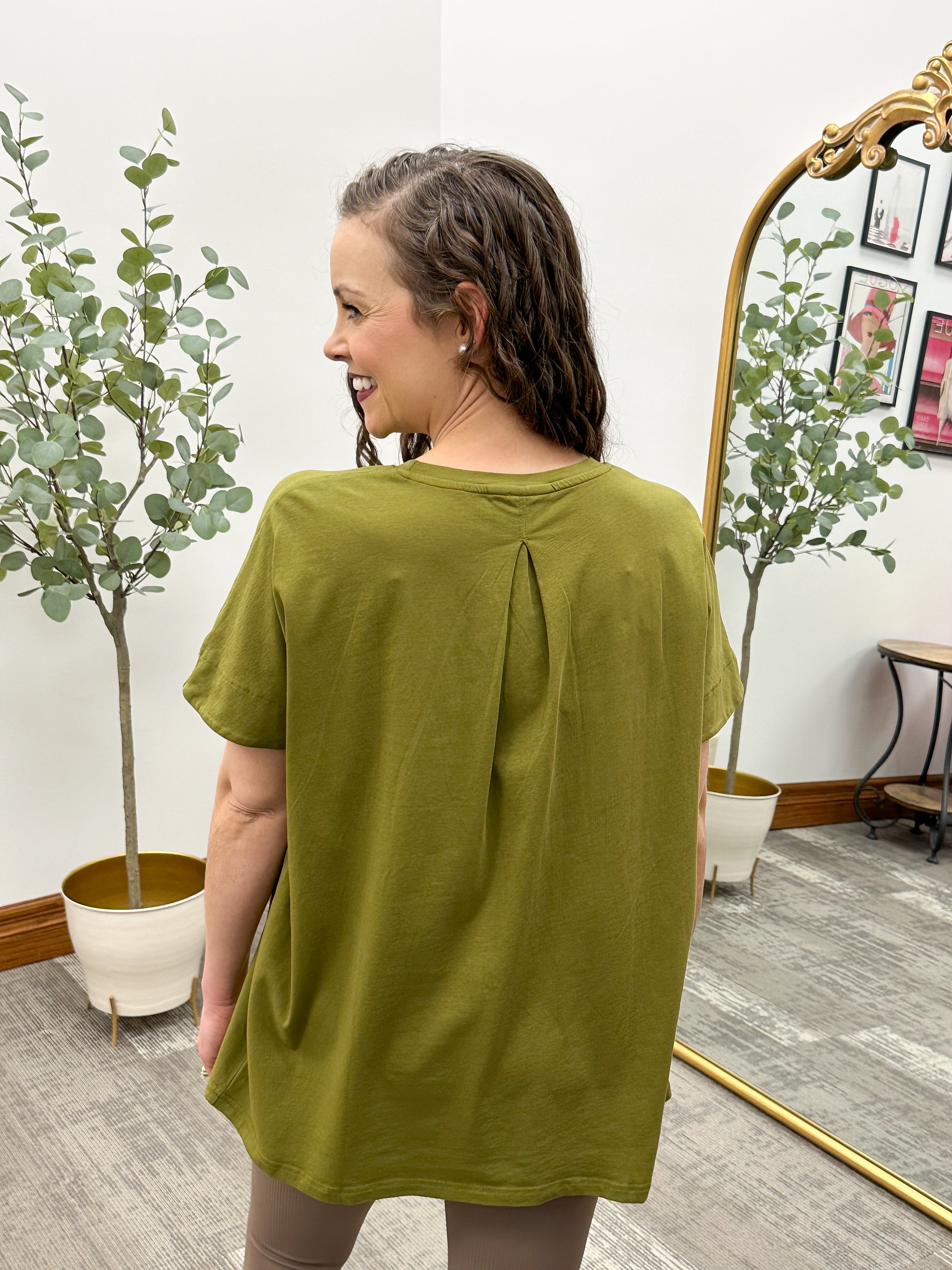 Green Oversized Fit Basic T-Shirt