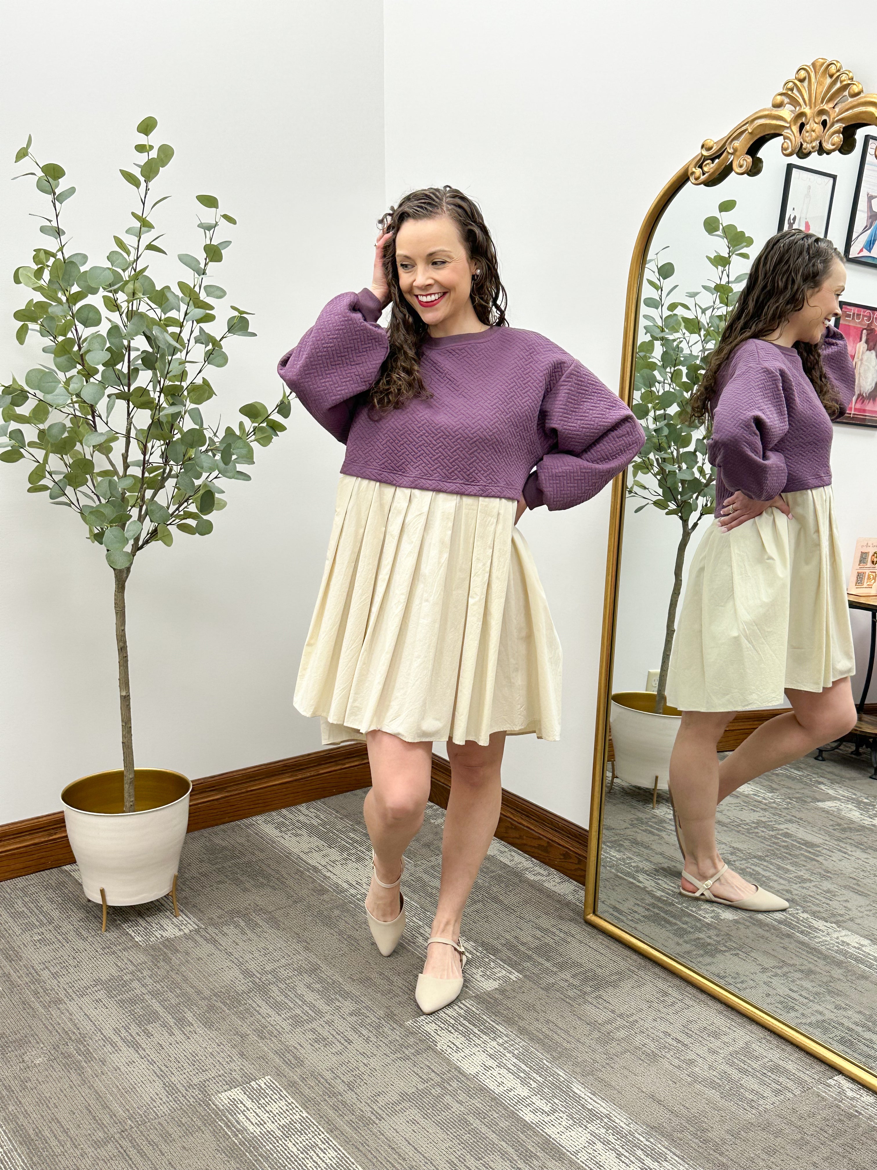 Long Sleeve Twofer Dress