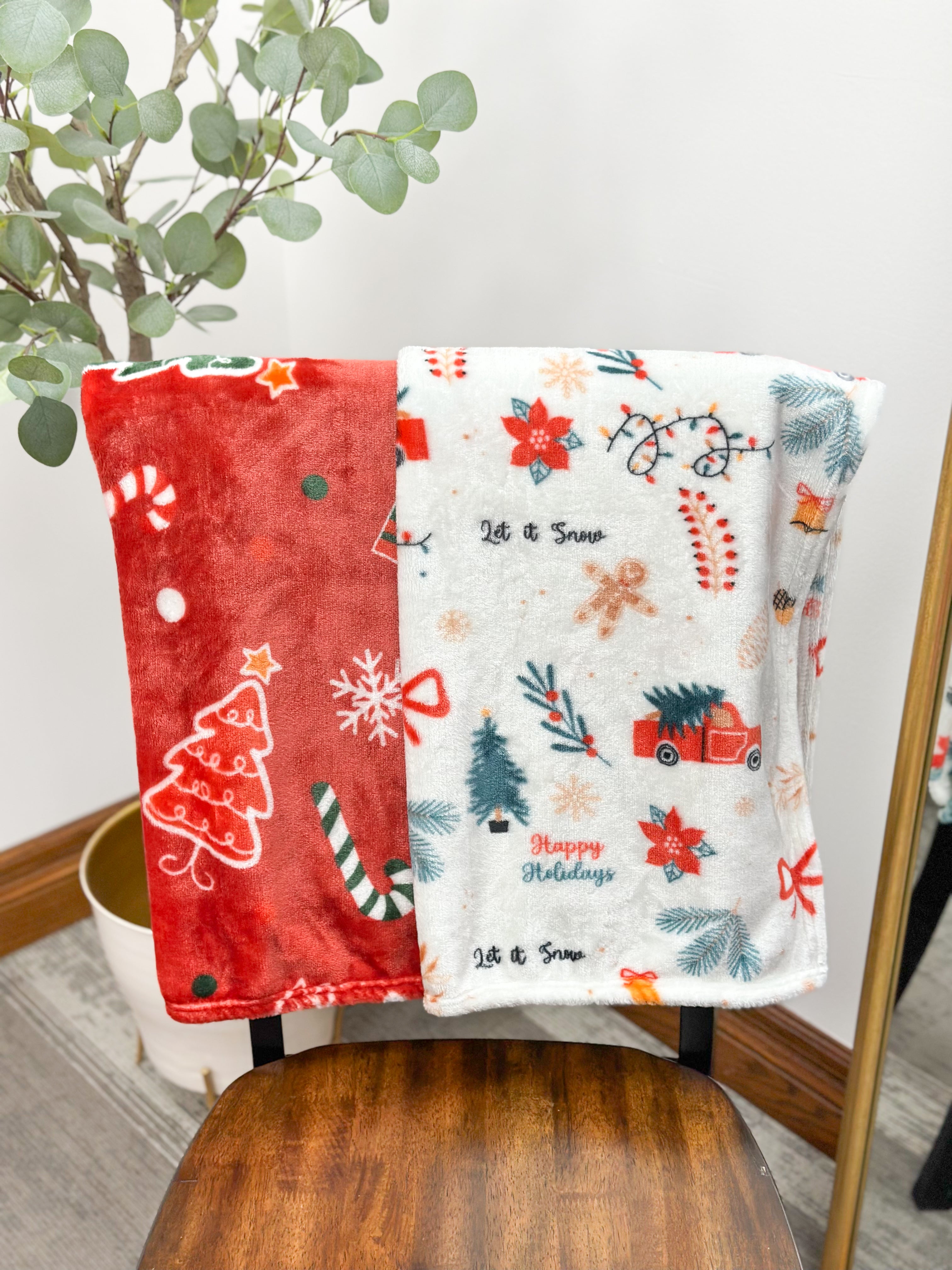 Small Christmas Couch Throw Blanket