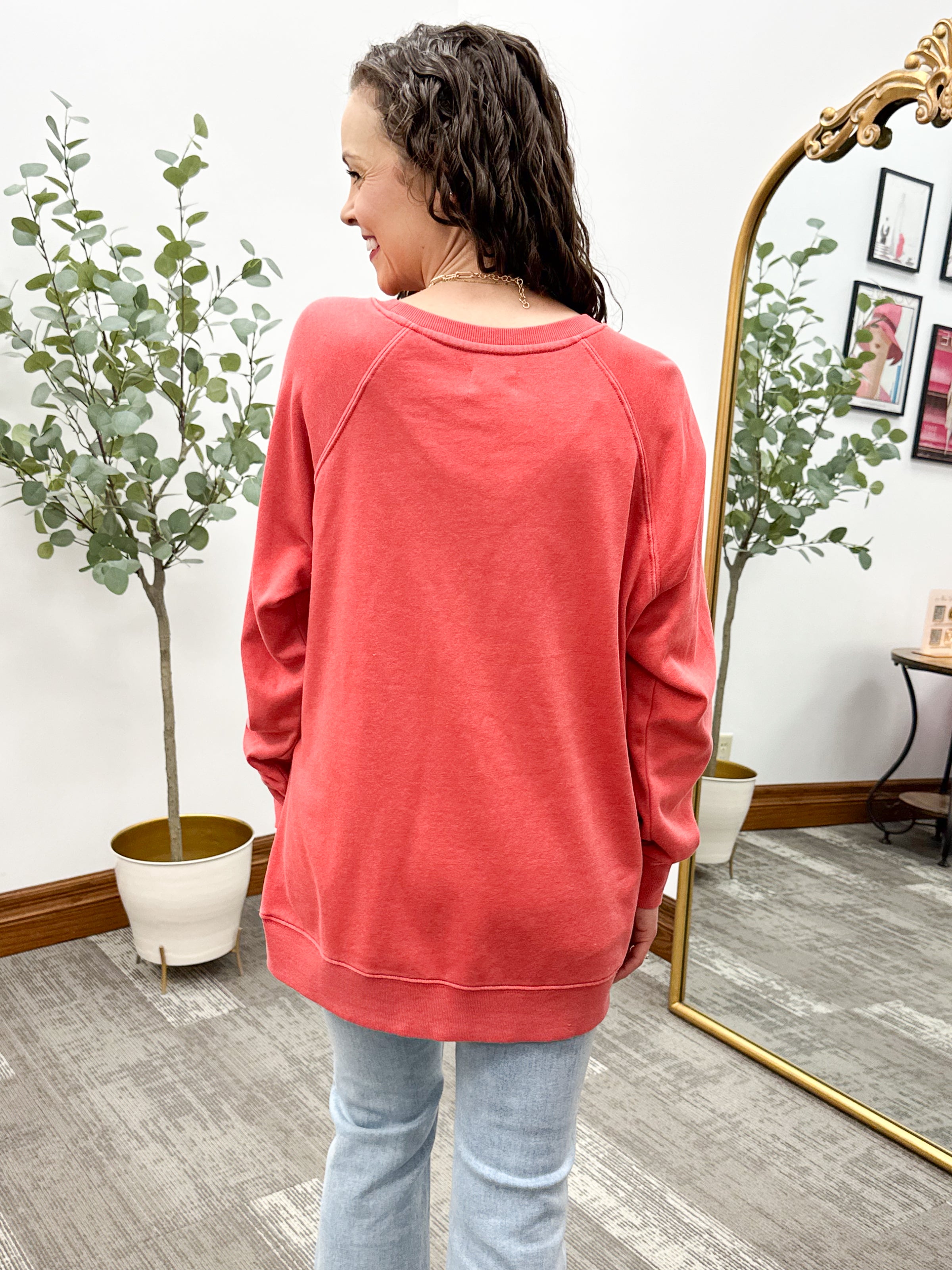 Oversized Red USA Sweatshirt