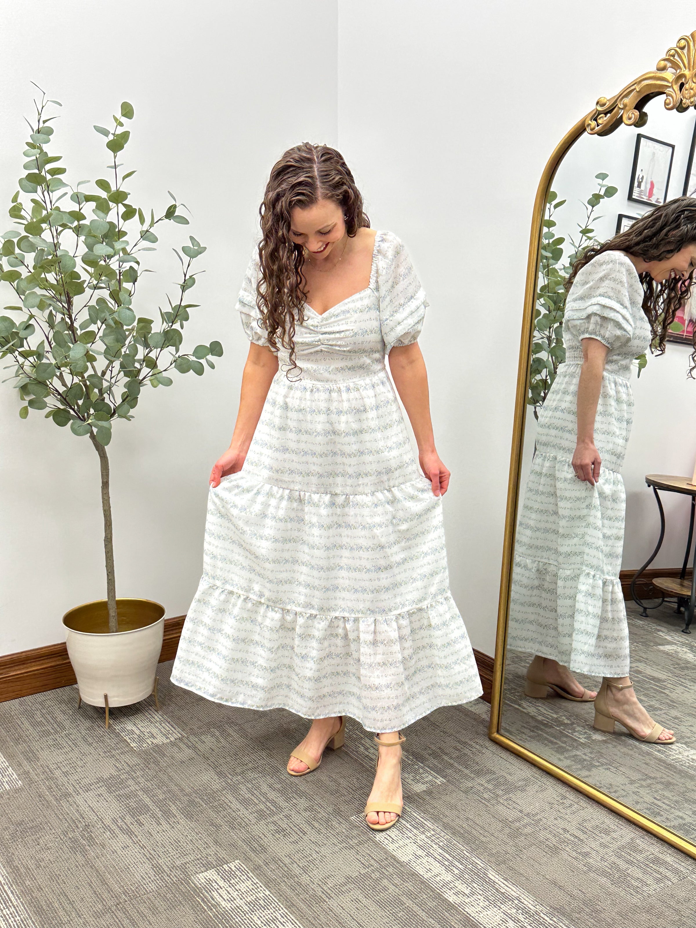 White Floral Maxi Dress