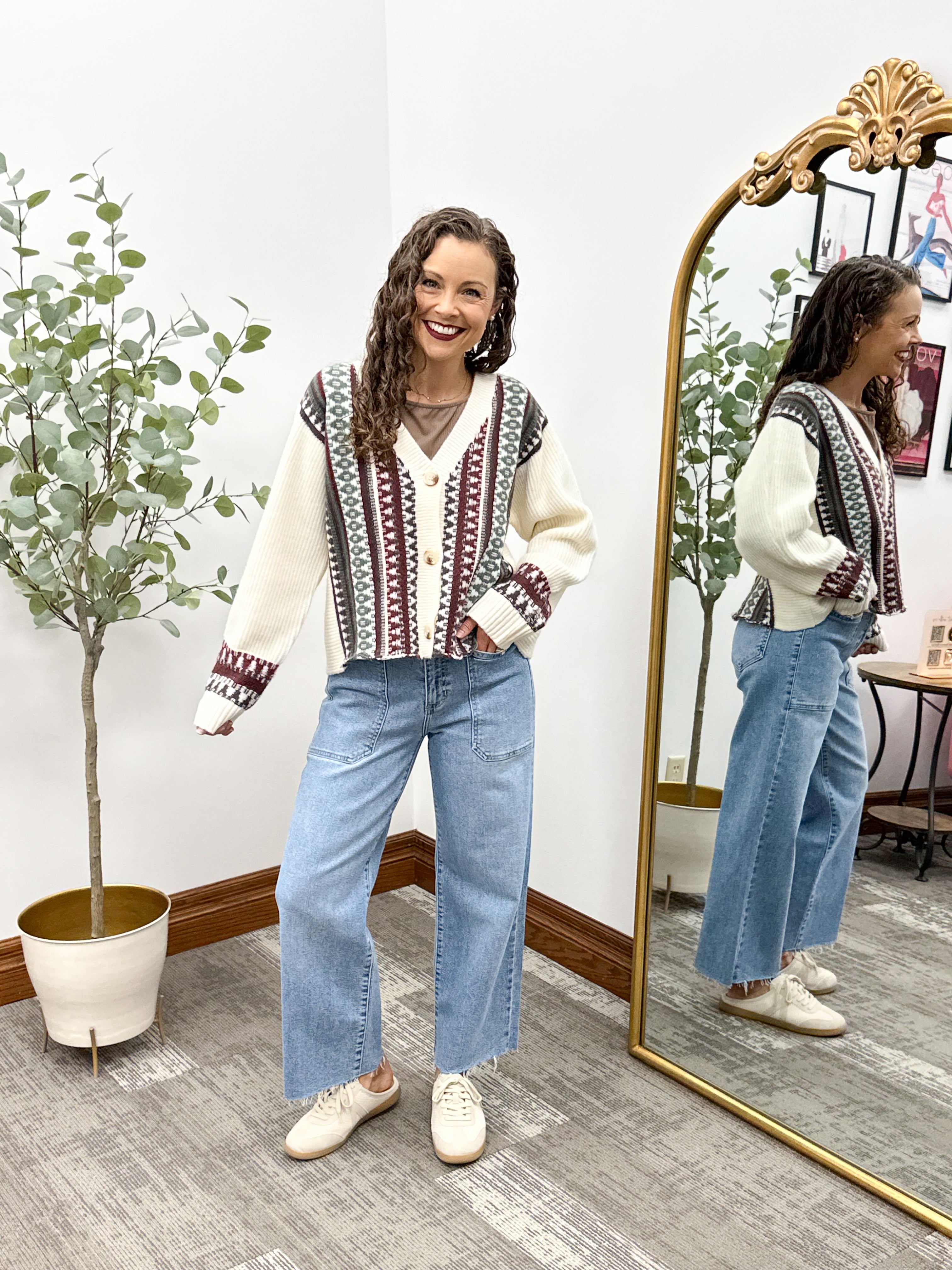 Multi Colored Grandpa Cardigan