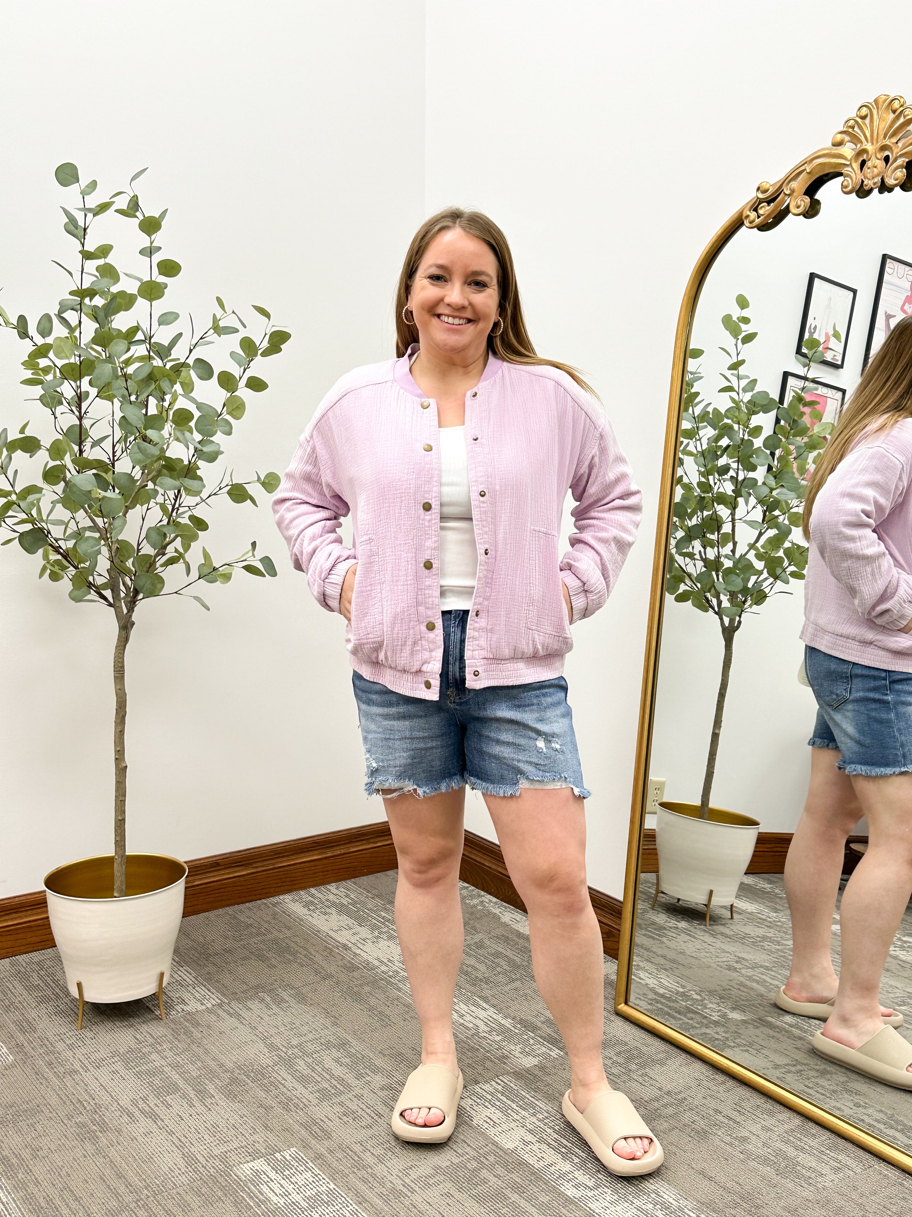 Claire Gauze Bomber Jacket