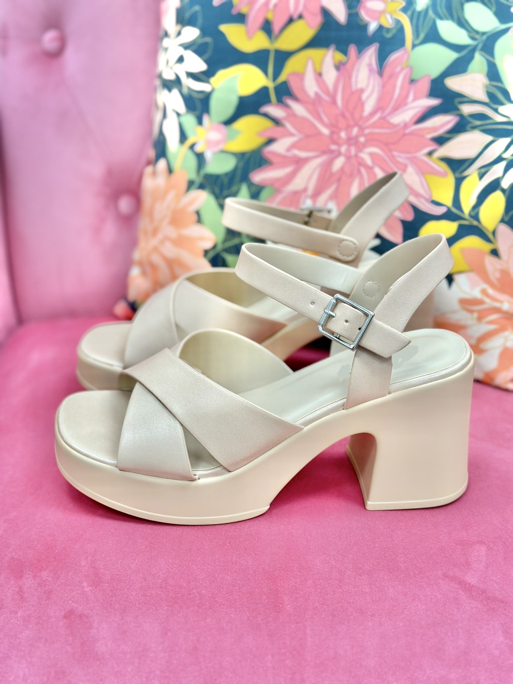 Nude sandal heels new look best sale