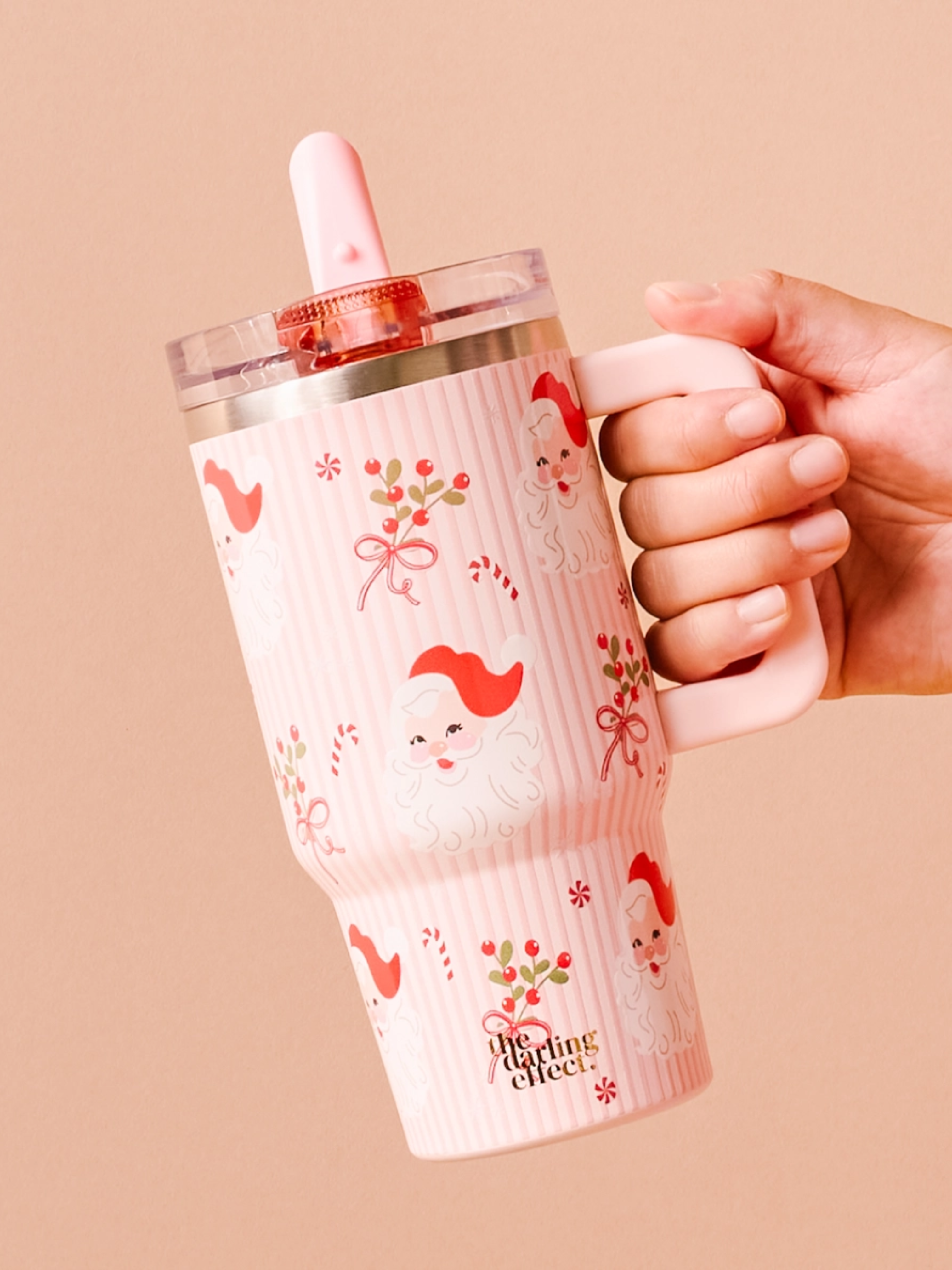 Holly Jolly Santa 20 oz Lifestyle Flip Straw Tumbler