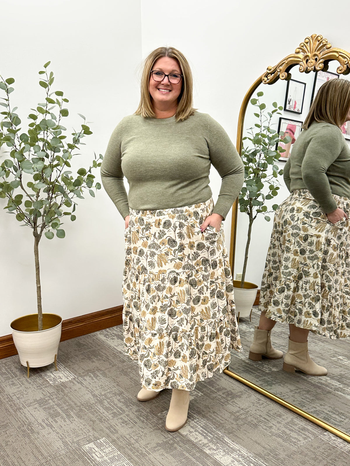 Sage Green Lightweight Crewneck Sweater