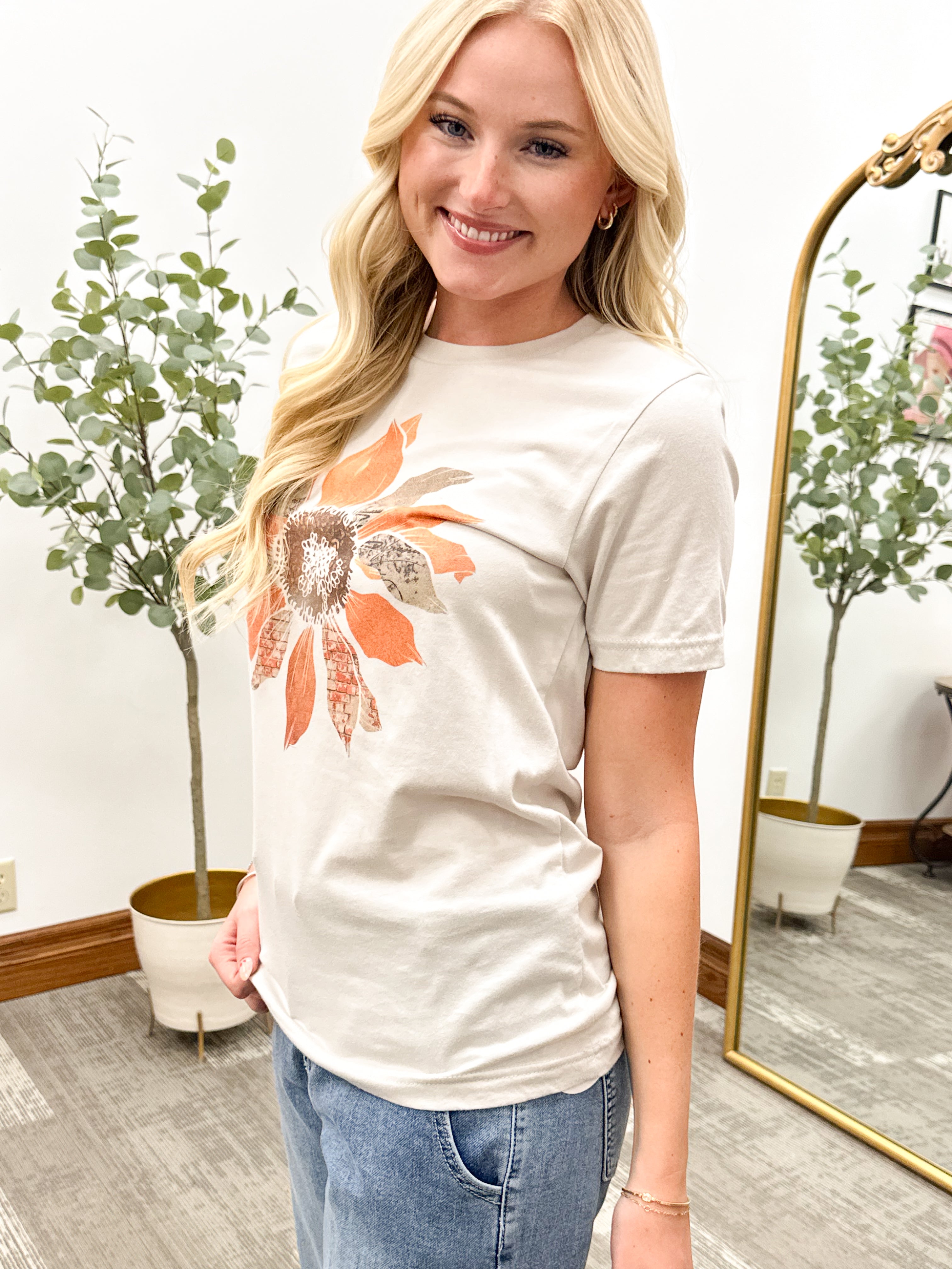 Rustic Sunflower Graphic T-Shirt