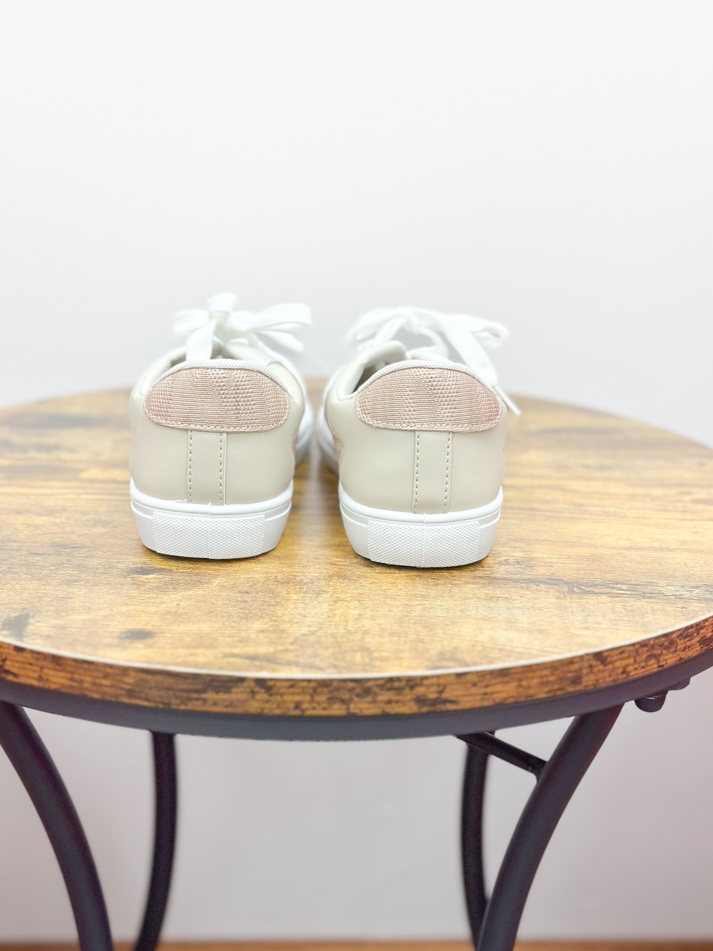 Girls Rose Gold Accent Sneakers