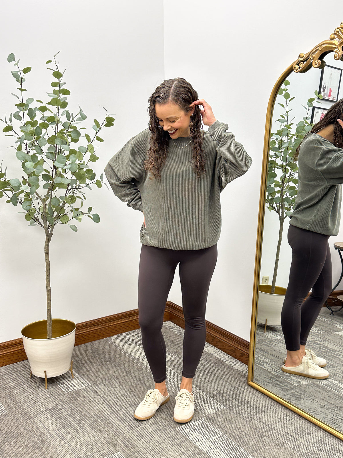 Kenzie Oversized Corded Crewneck (2 colors)