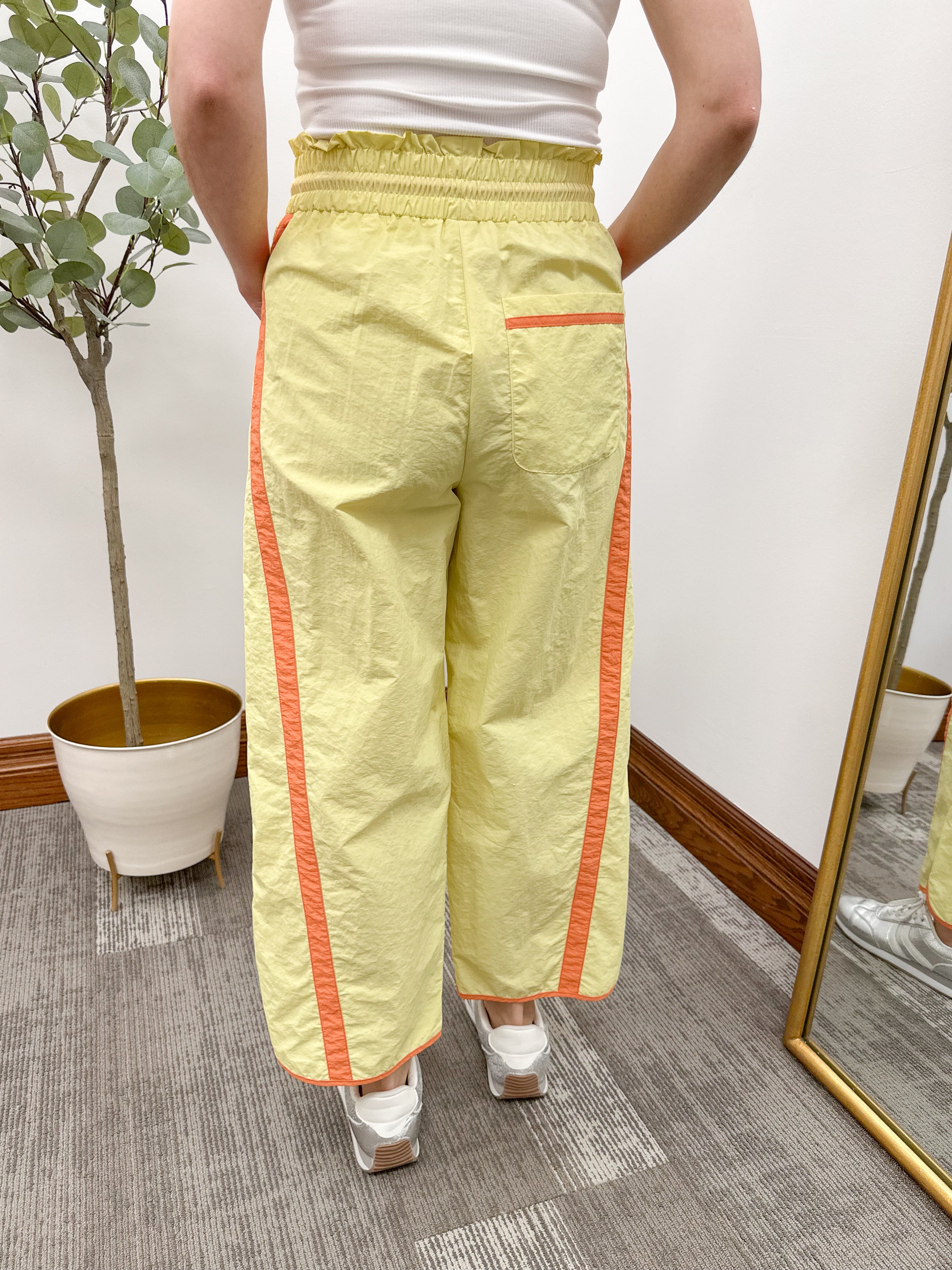 Yellow & Orange Barrel Track Pants
