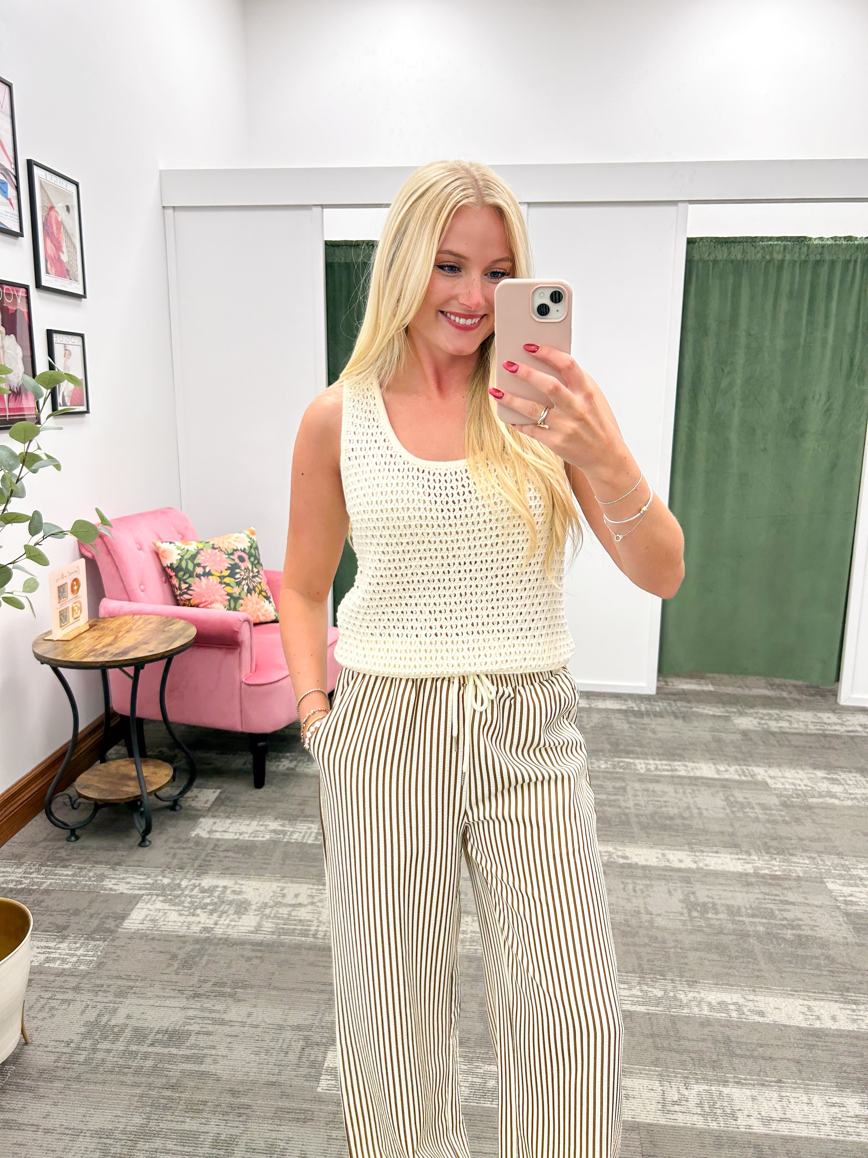 Cream Sweater Tank Top