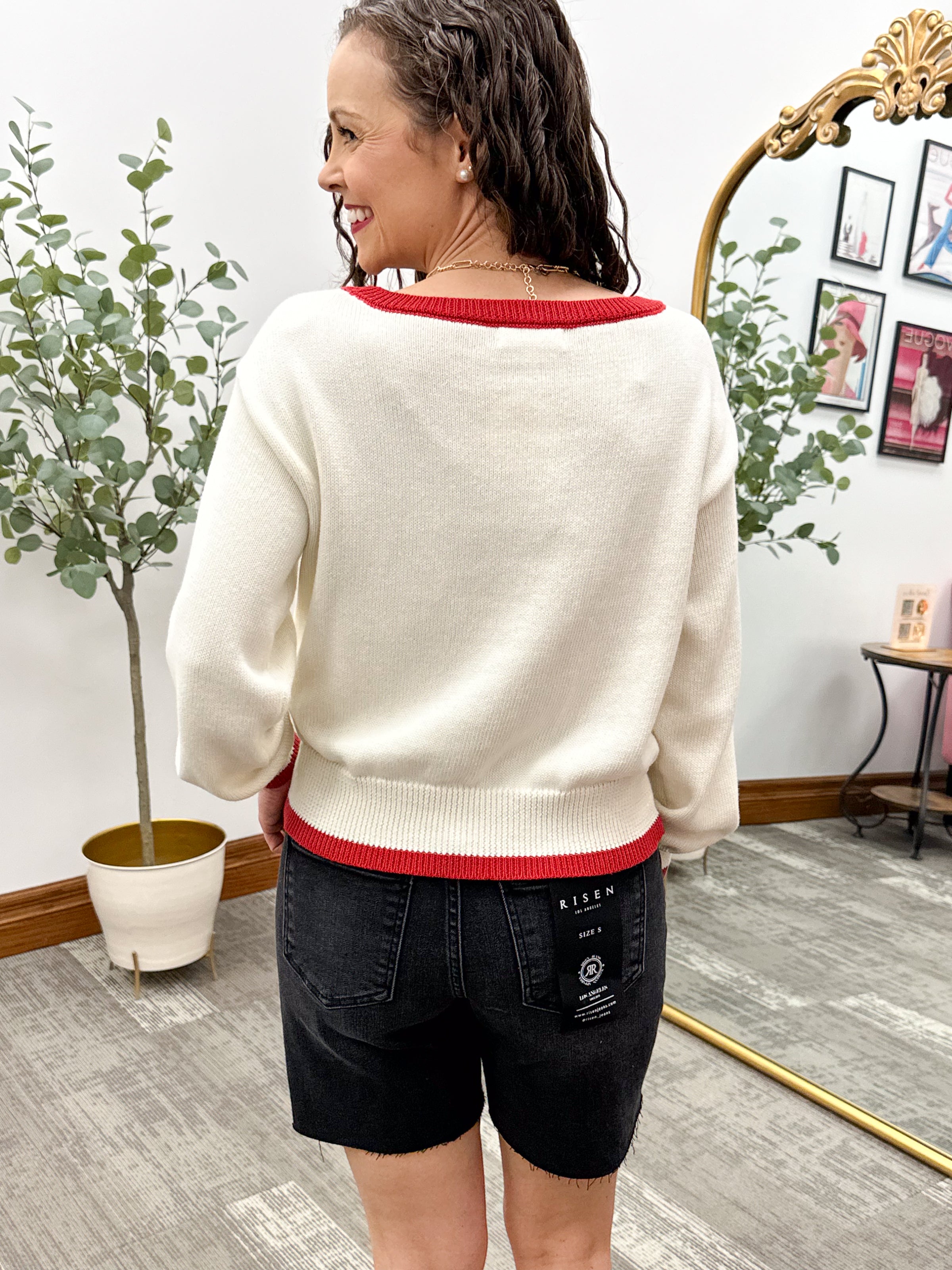 Cream American Flag Sweater