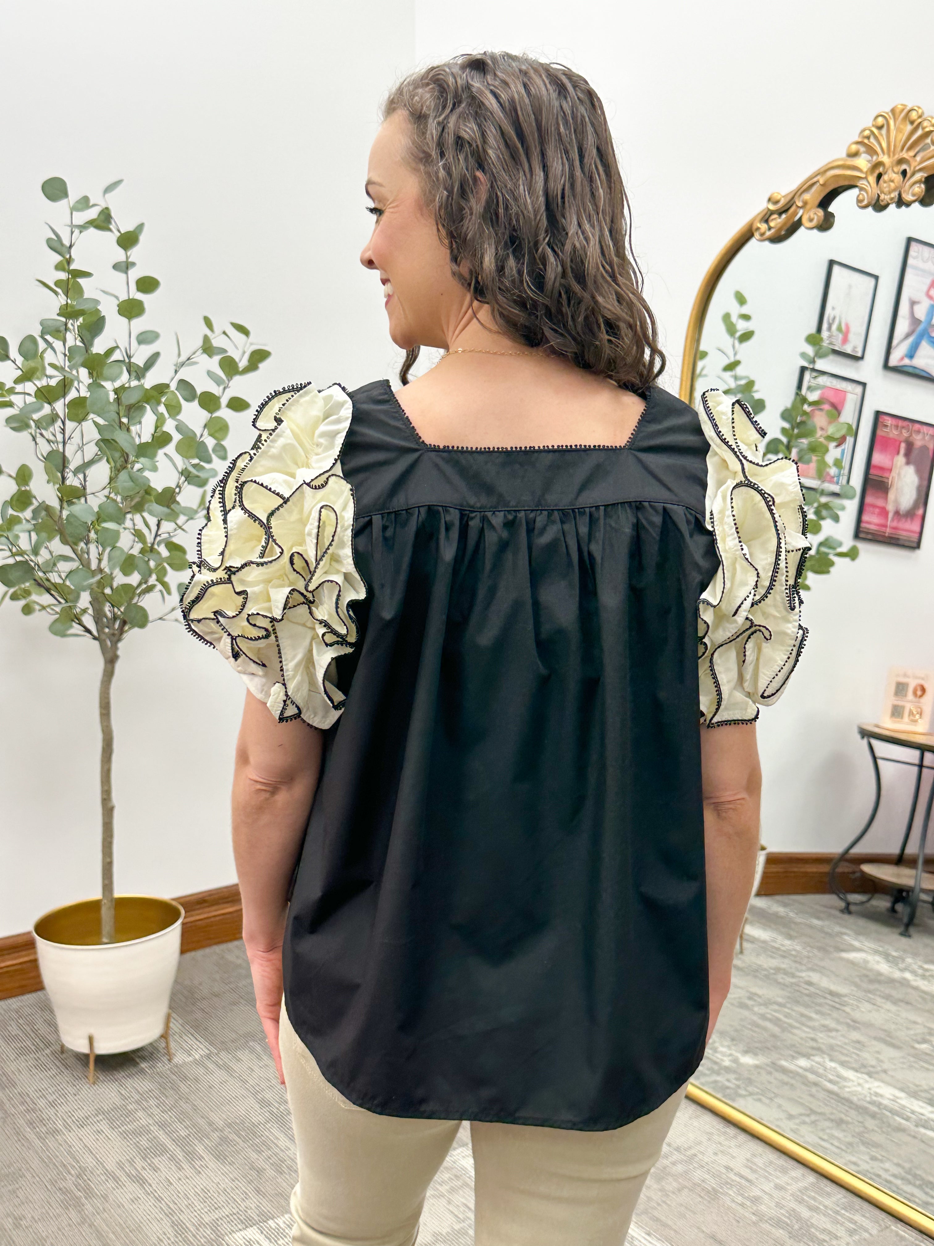 Melissa Ruffled Puff Sleeve Top