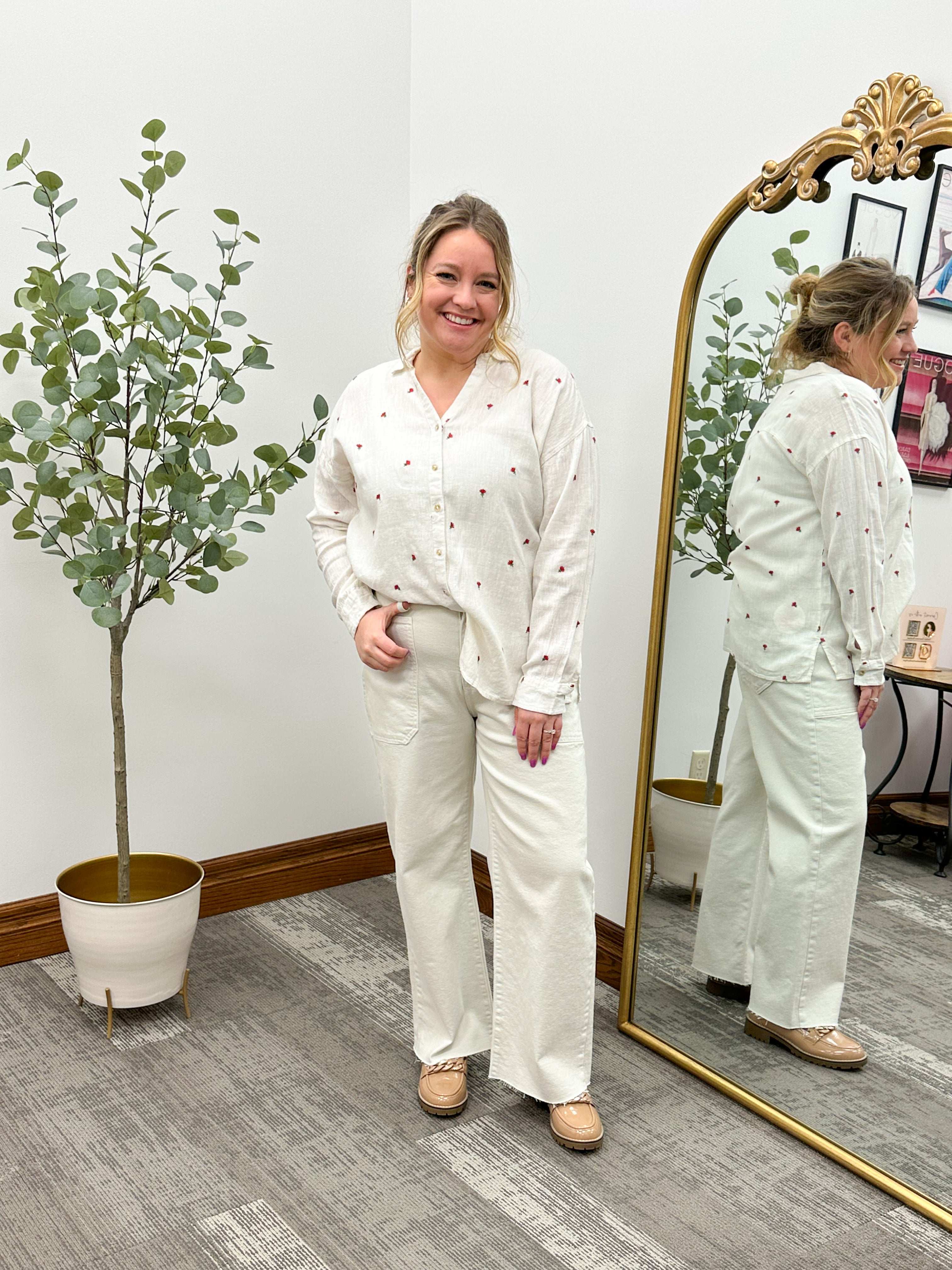Vena Floral Embroidered Shirt