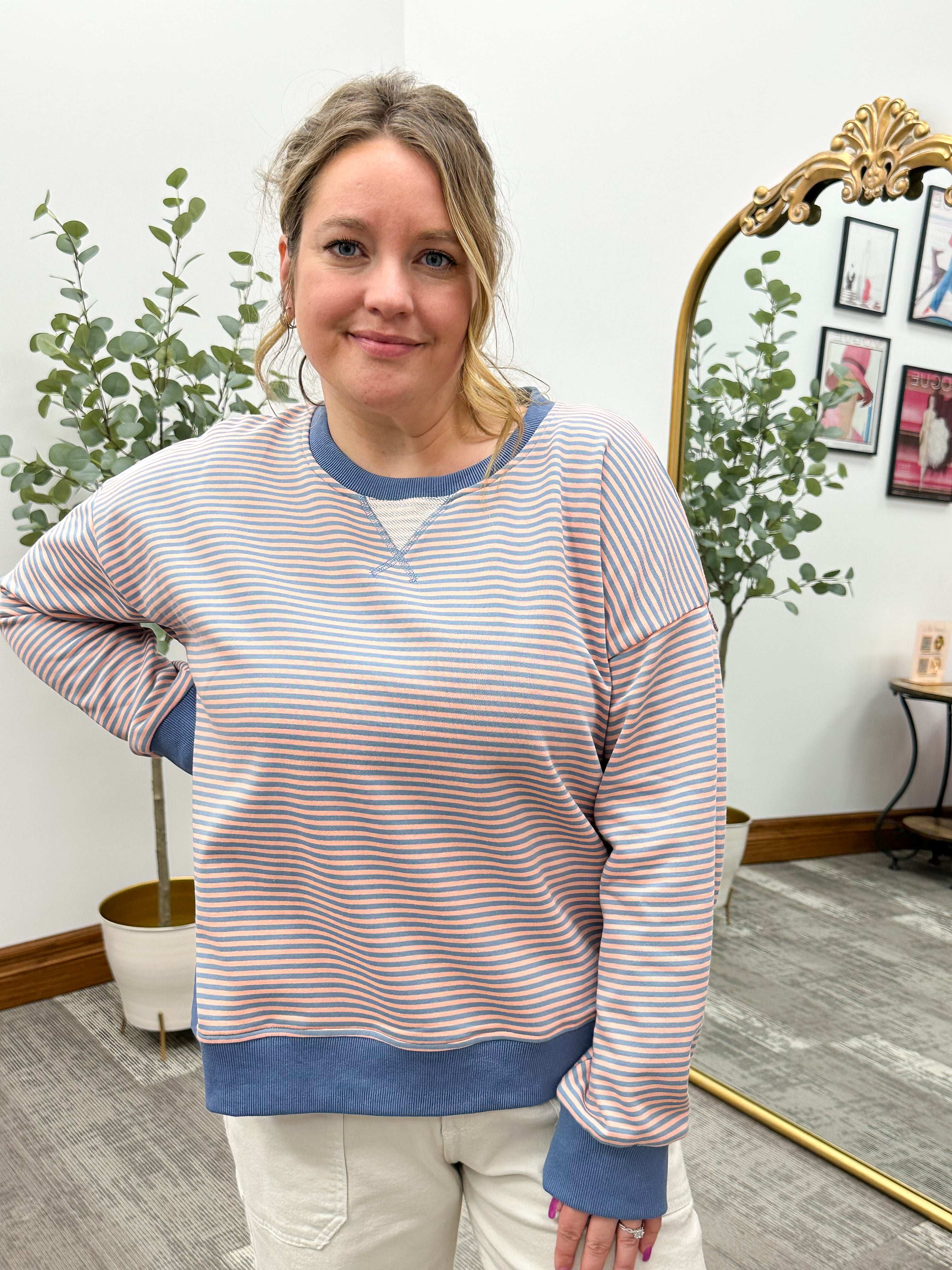 Scottie Striped Oversized Sweatshirt