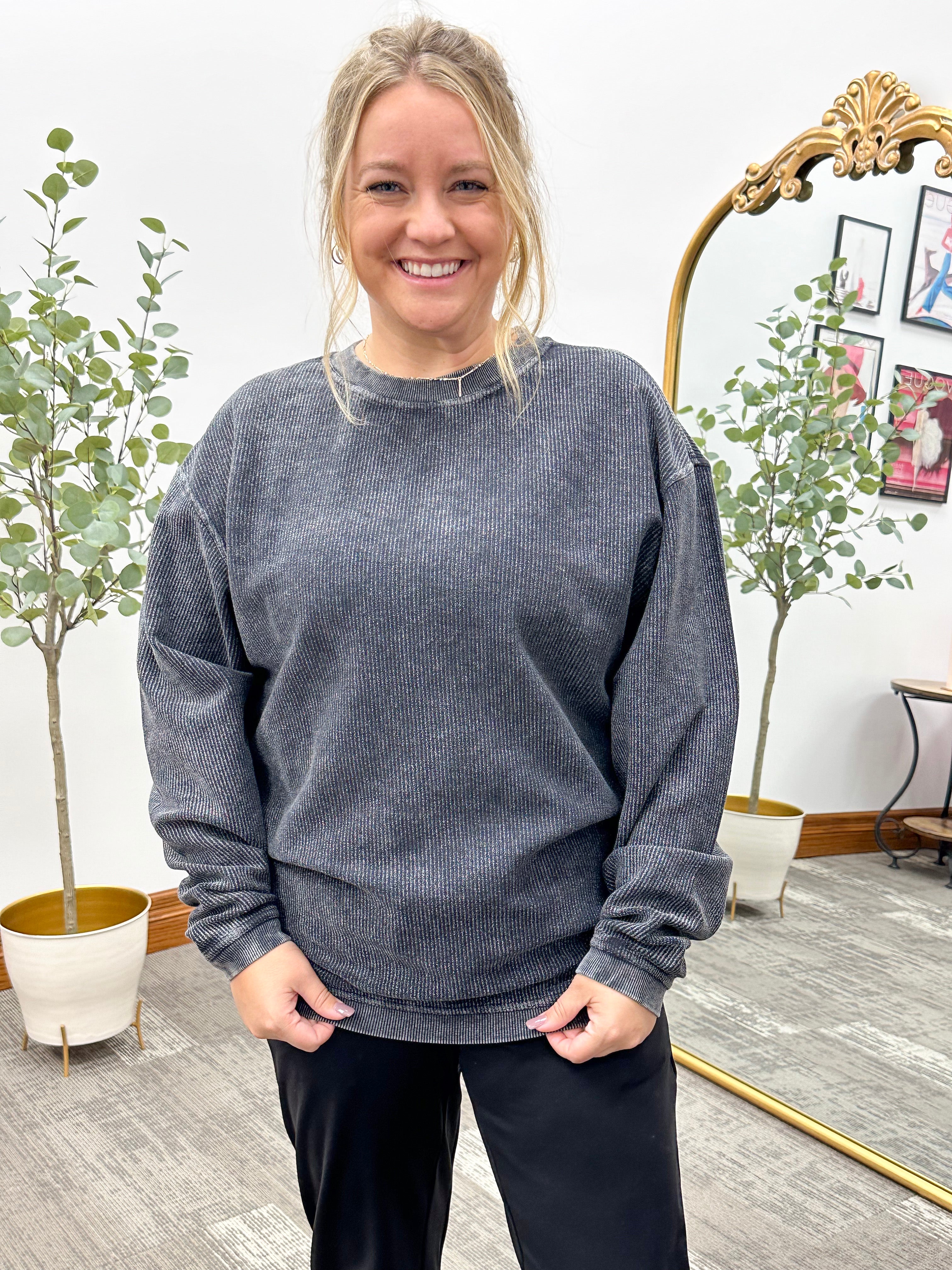 Becki Corded Crewneck