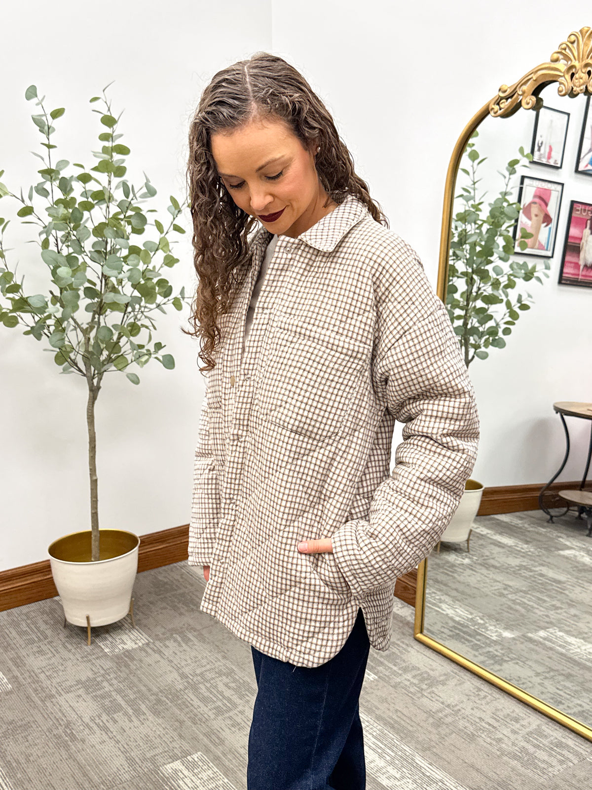 Quilted plaid jacket 
