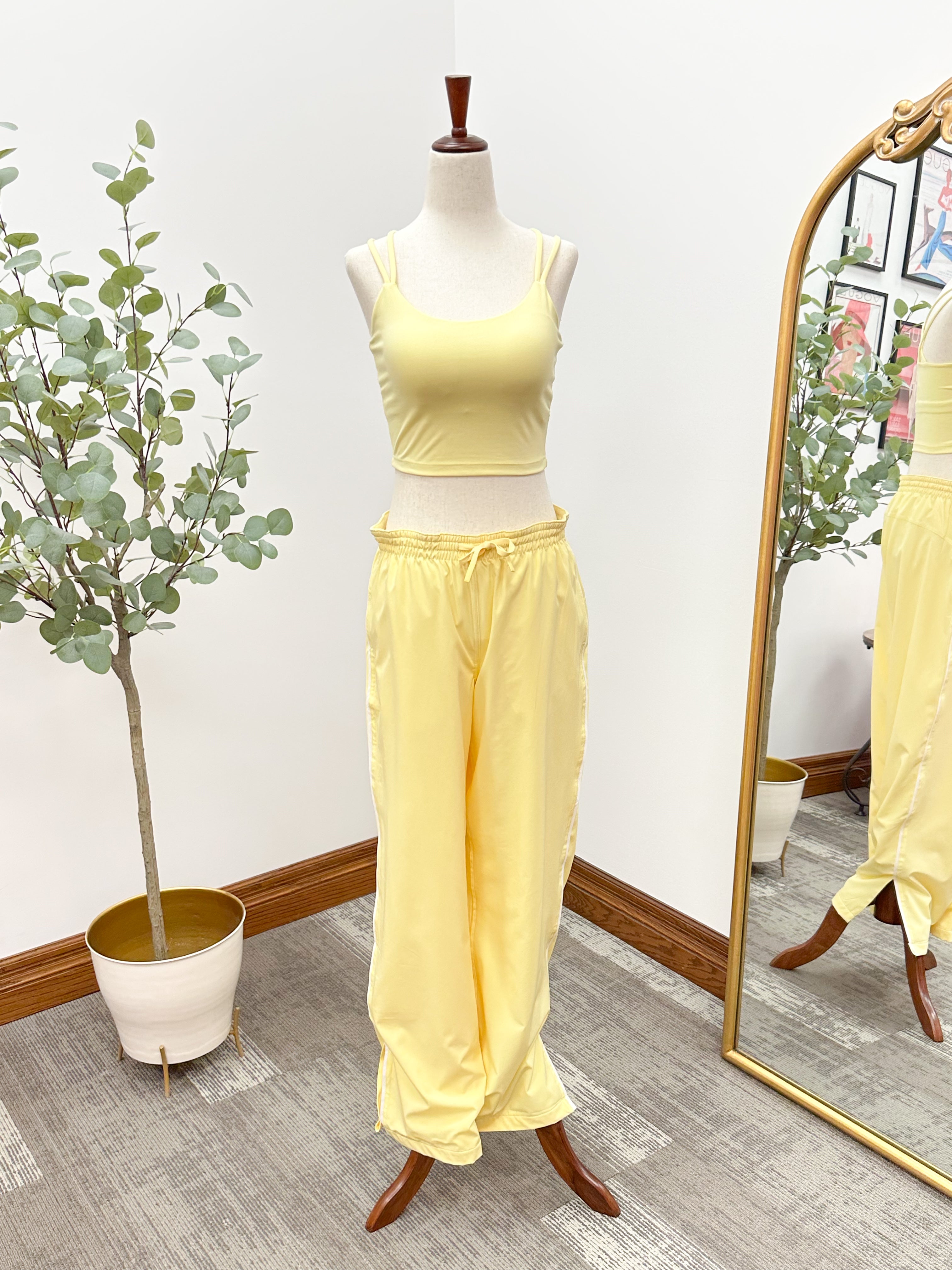Yellow Criss Cross Sports Bra