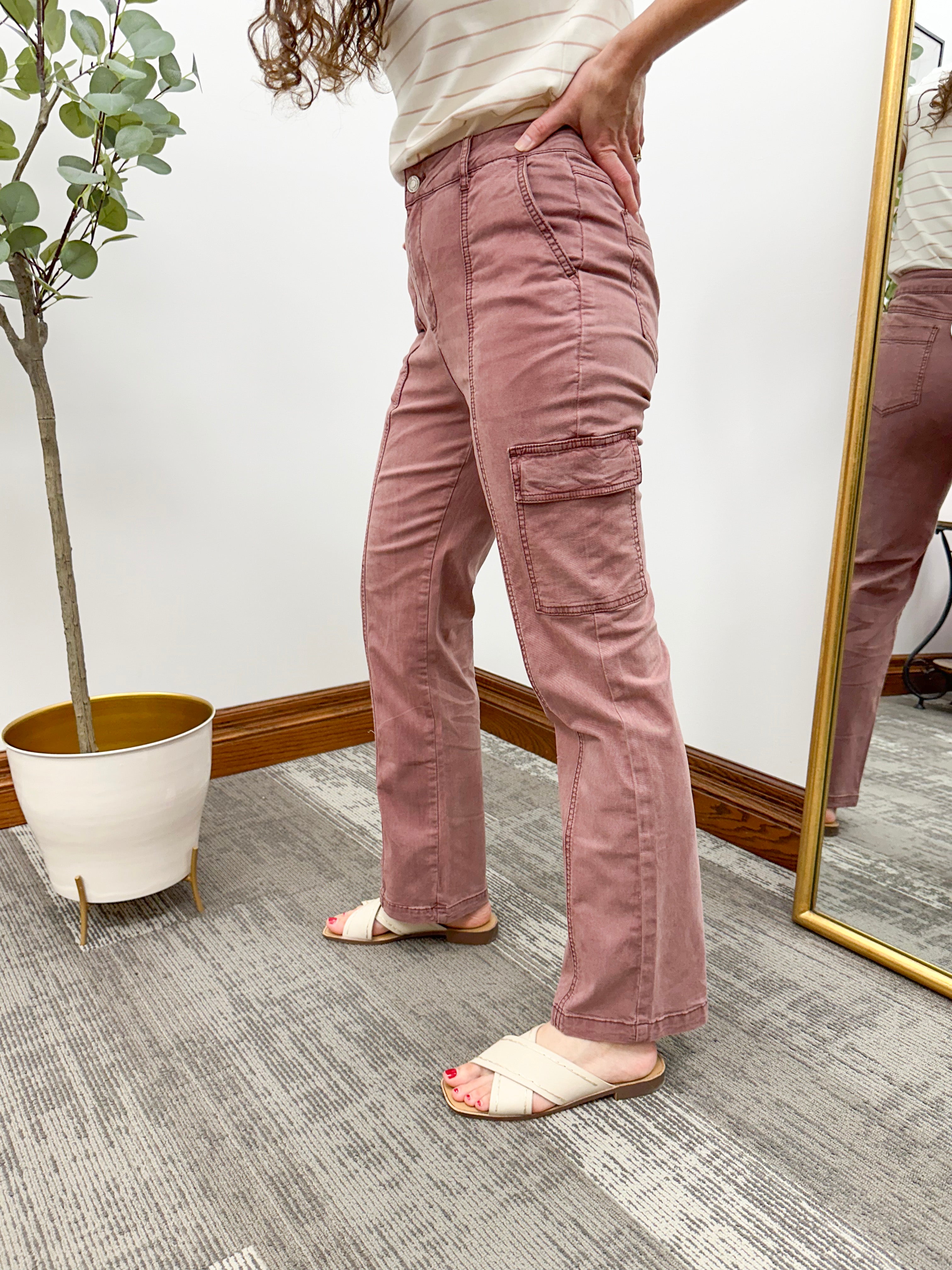 Tanya Dark Mauve Cargo Pants