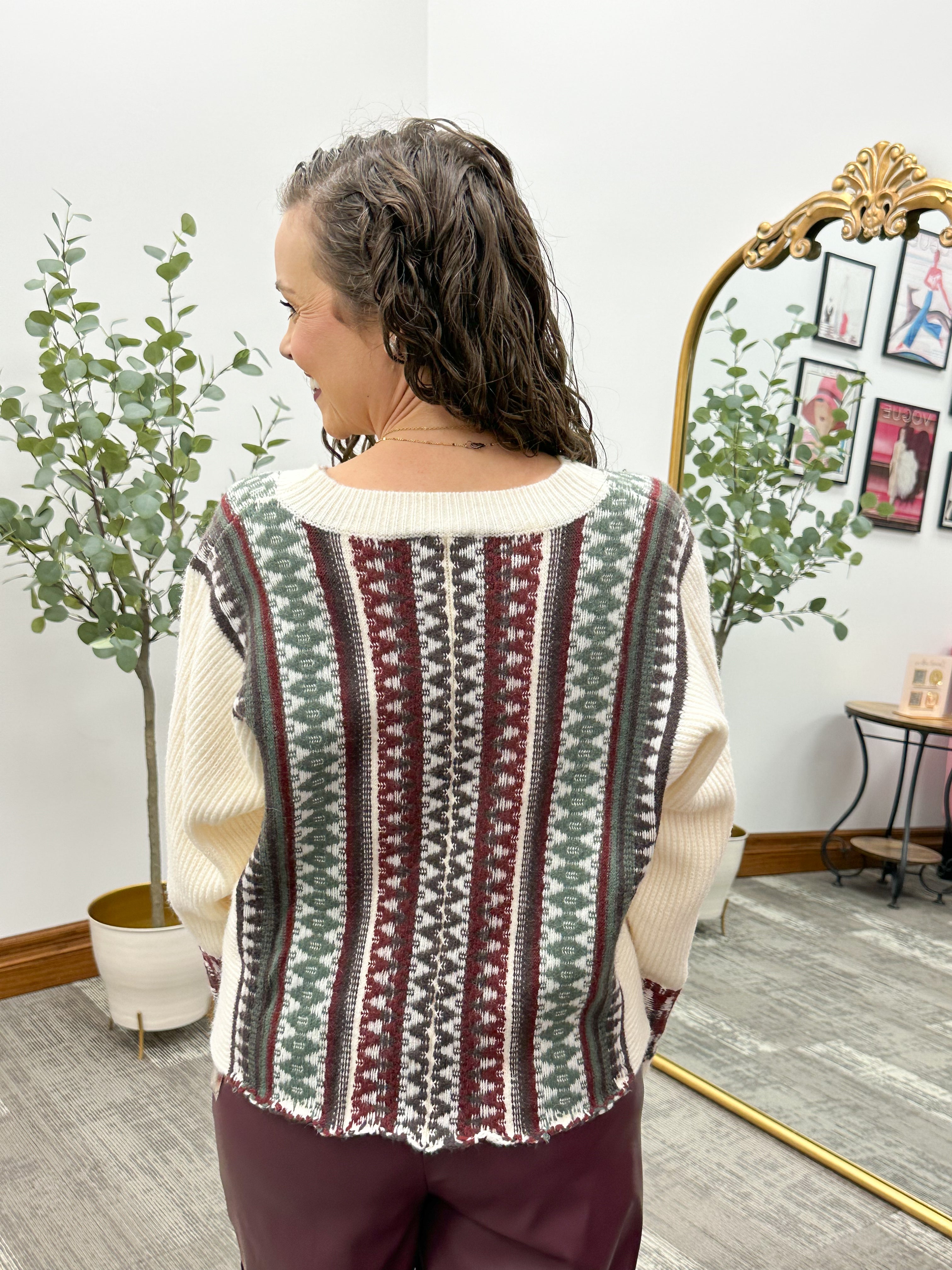 Multi Colored Grandpa Cardigan