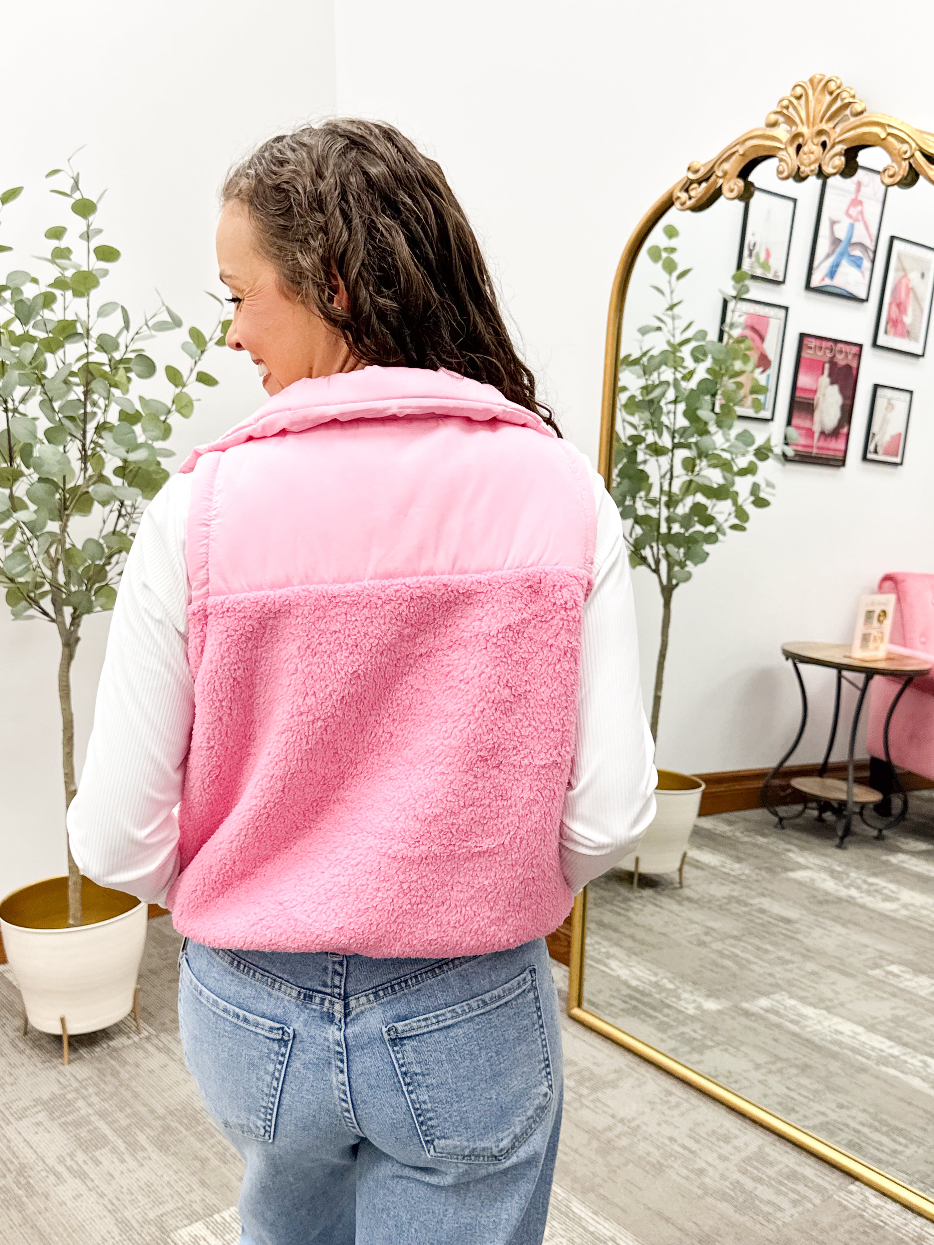Sherpa Half Zip Puffer Vest (3 colors)