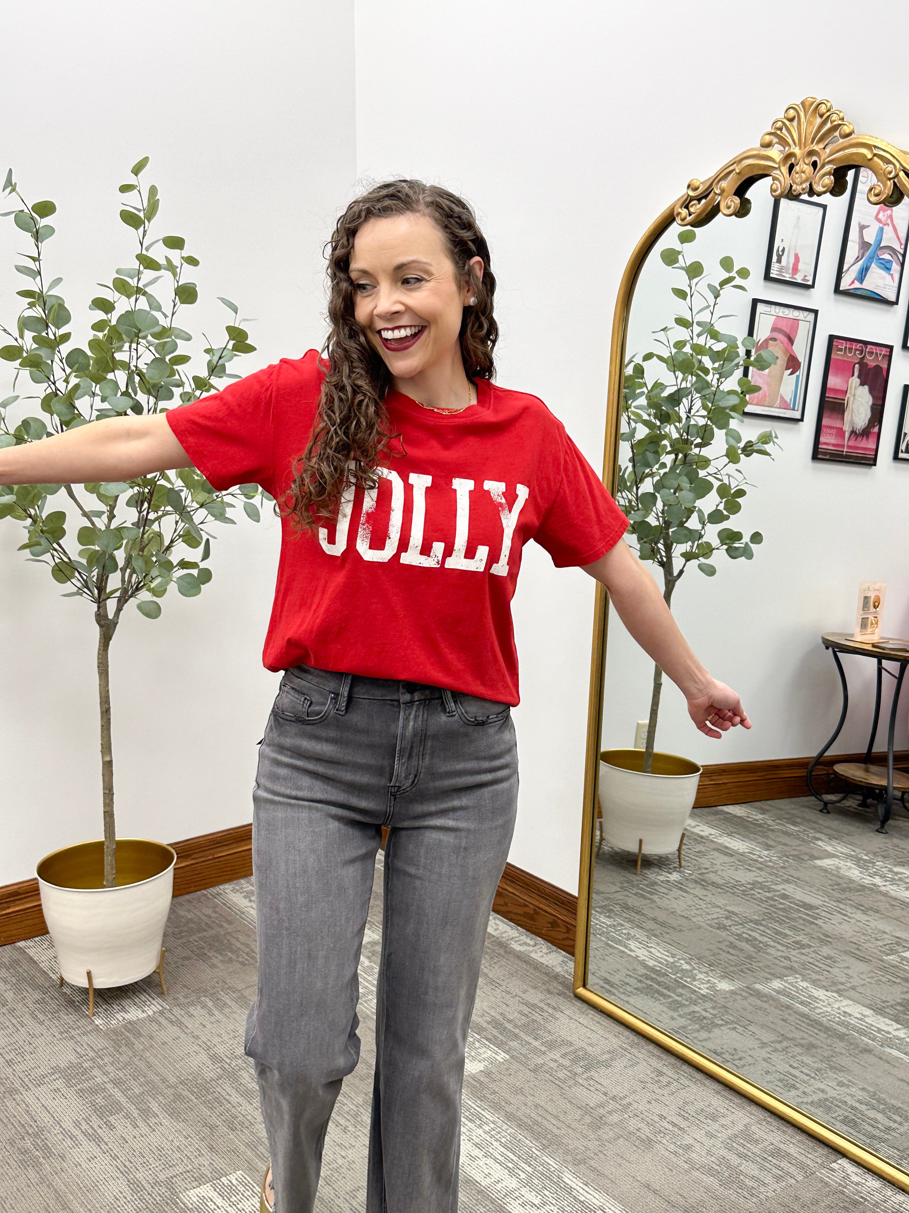 Jolly Red Boyfriend Fit Tee (Z Supply)