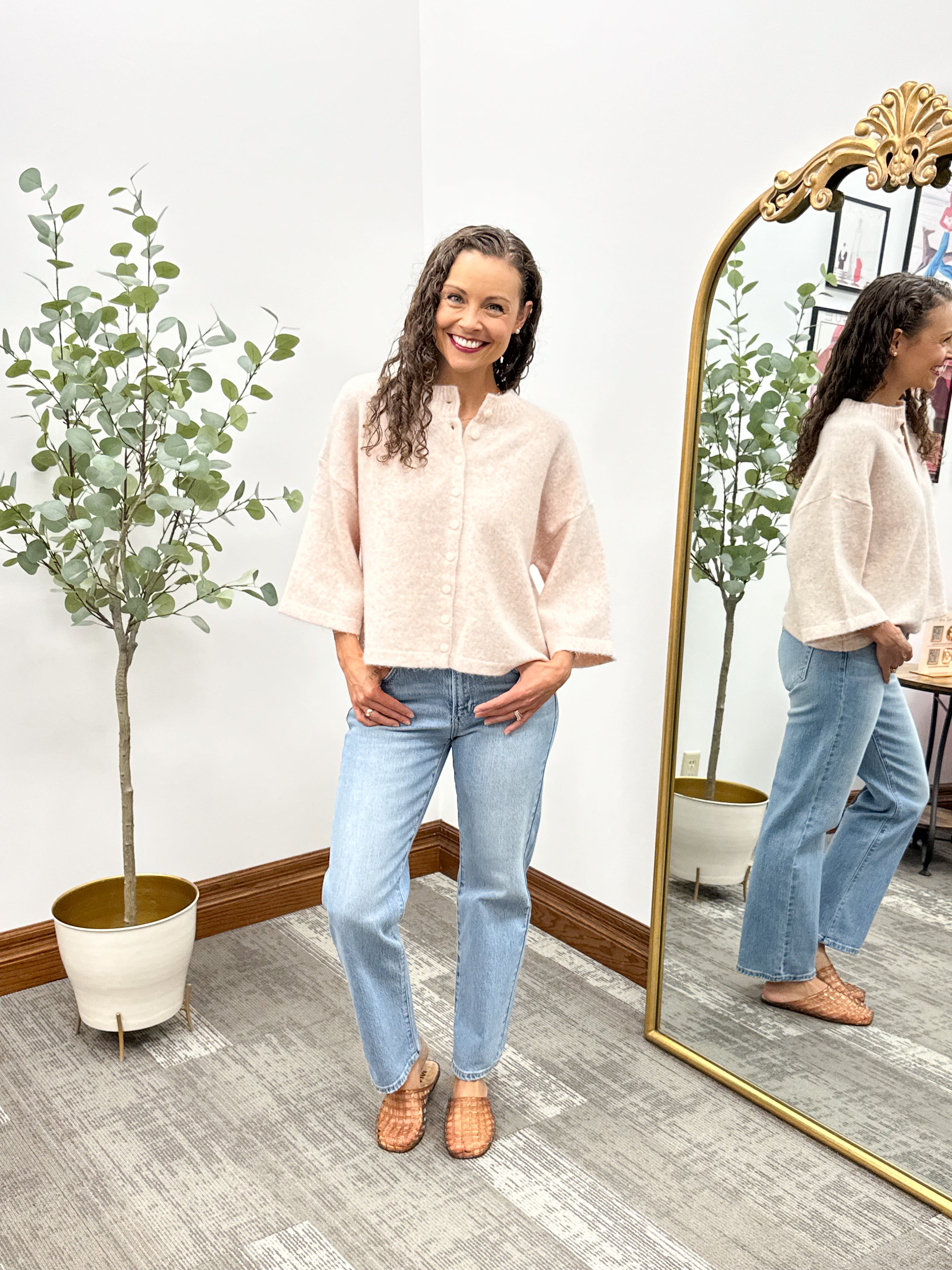 Oatmeal Pink Half Sleeve Cardigan