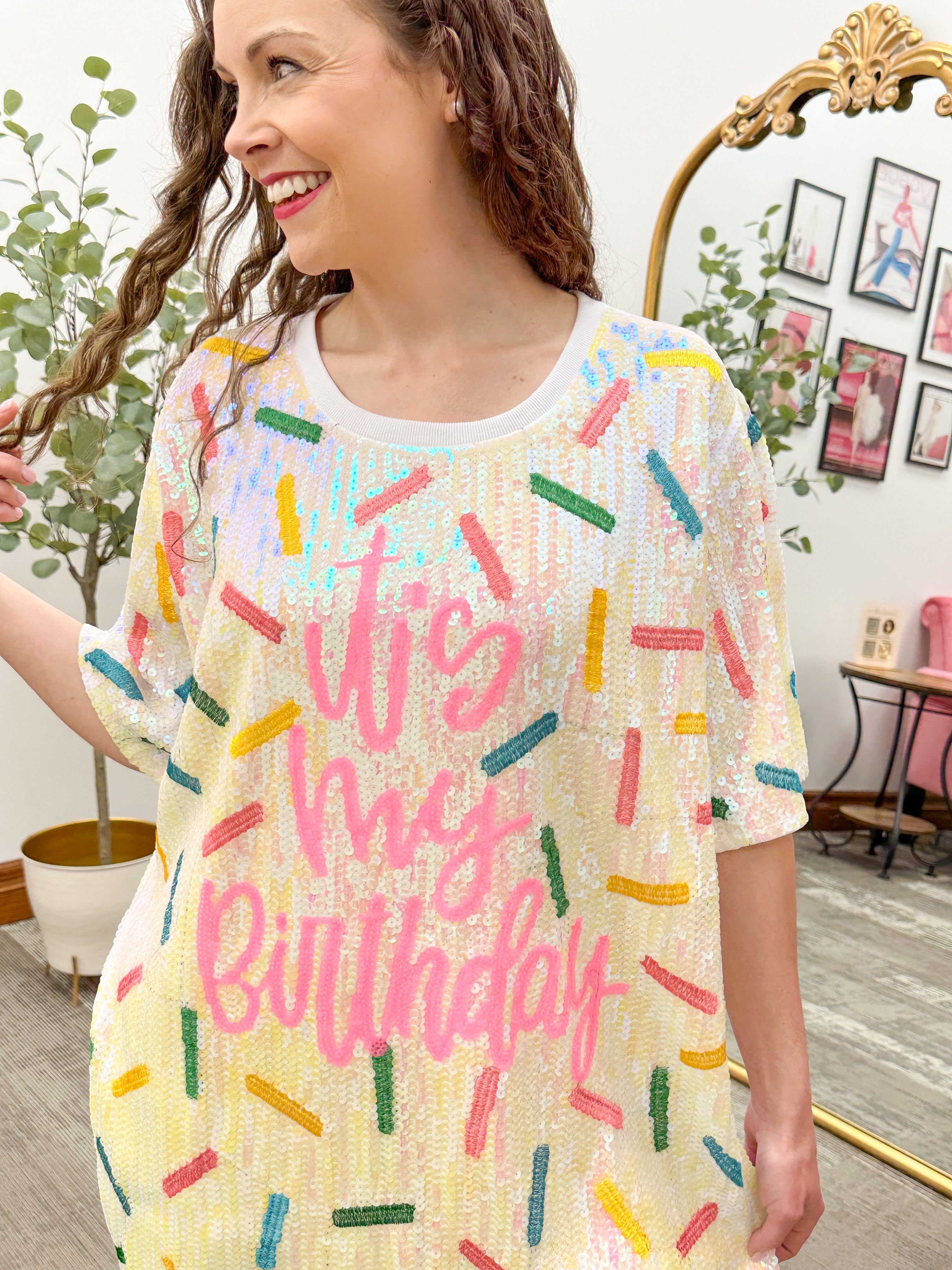 'Its My Birthday' Sequin Dress