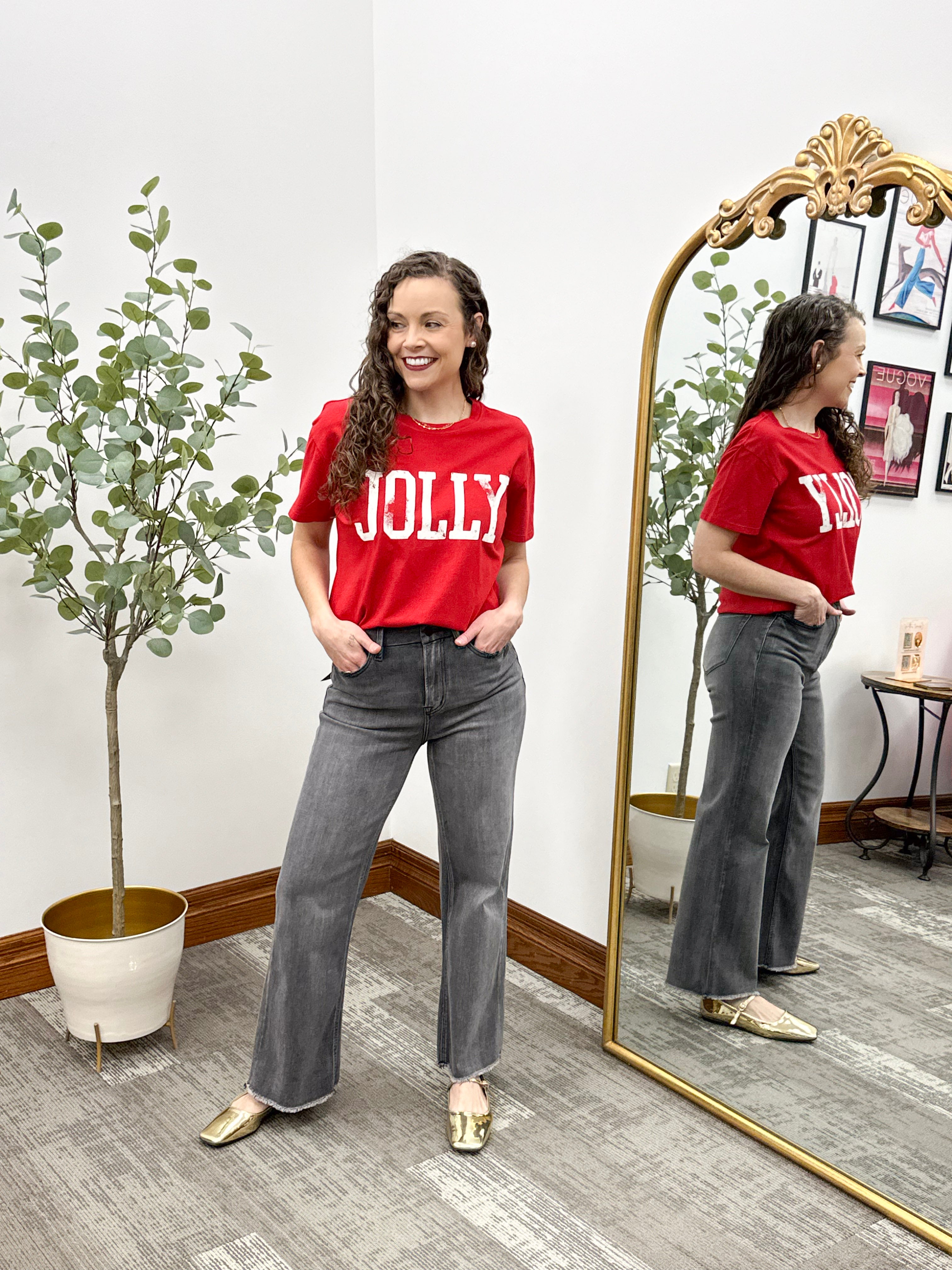 Jolly Red Boyfriend Fit Tee (Z Supply)