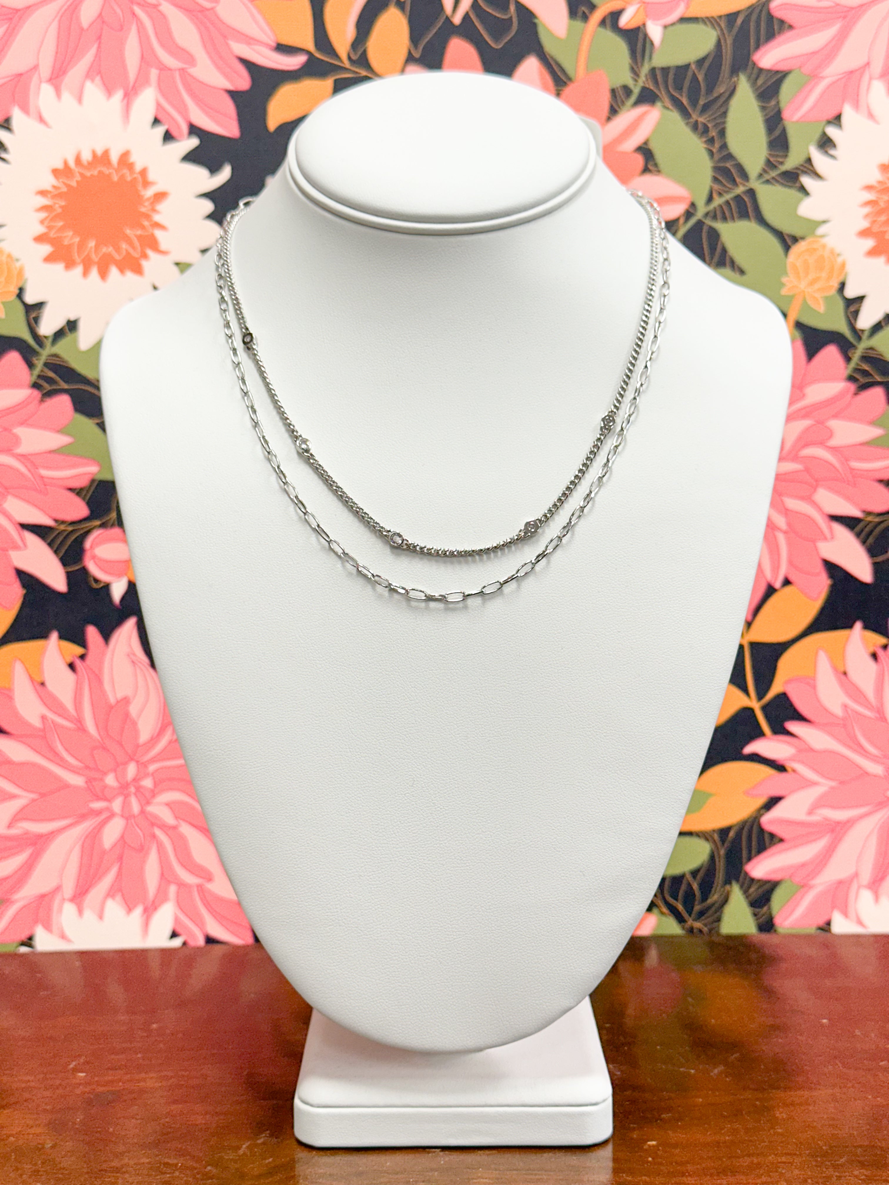 Silver Two Layer Necklace