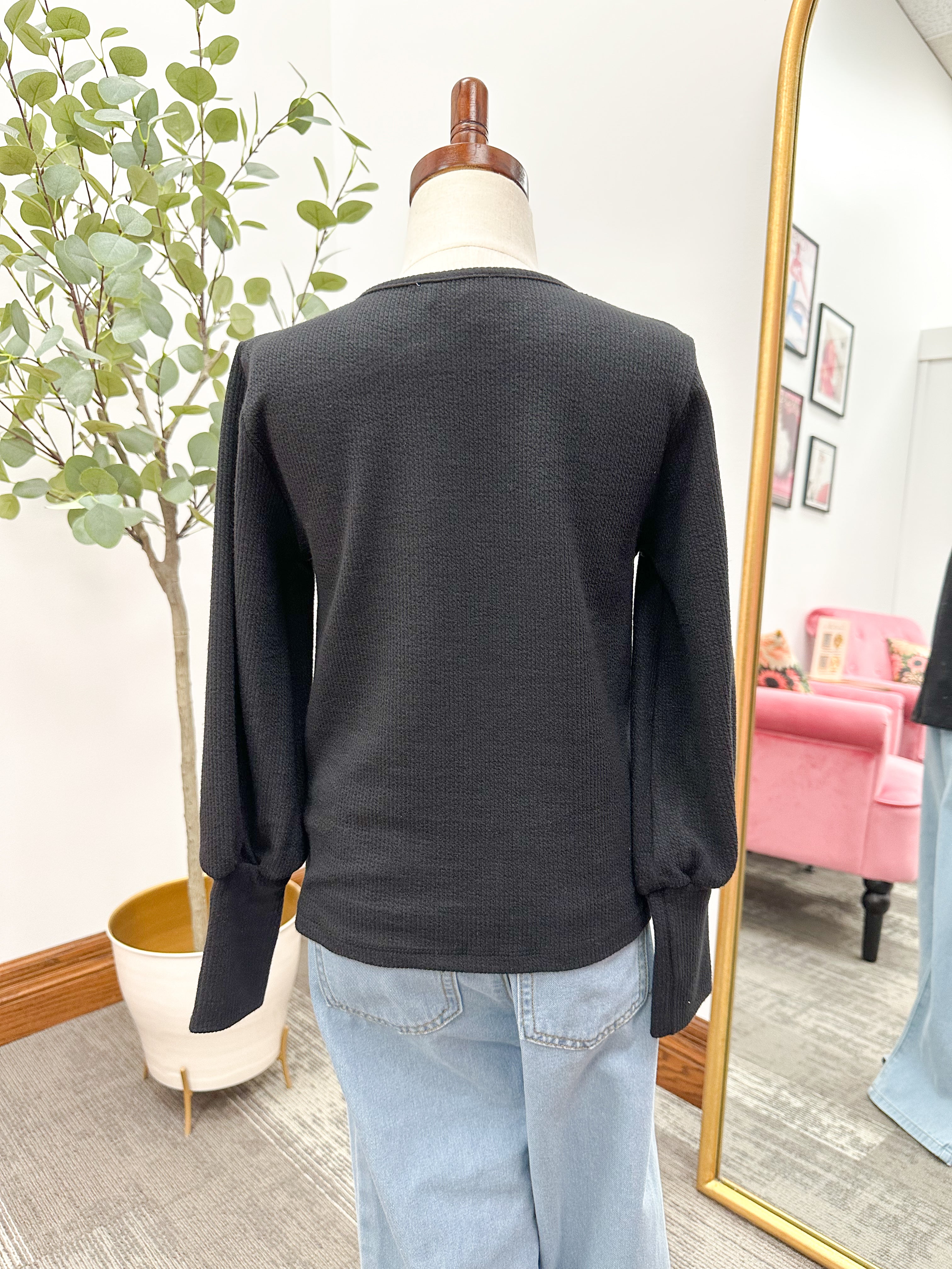 Girls Ribbed Long Sleeve Top