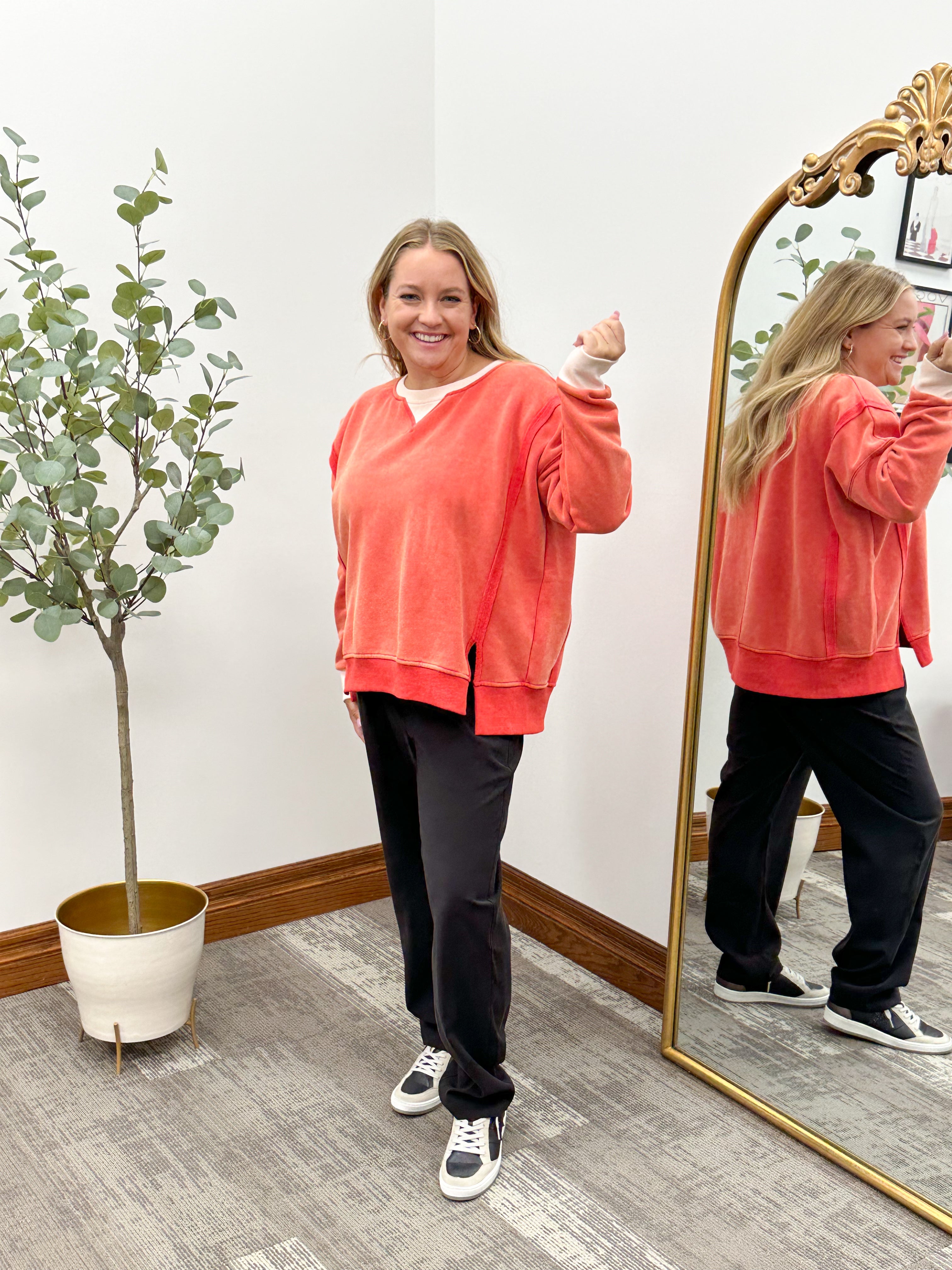 Red Oversized Sweatshirt