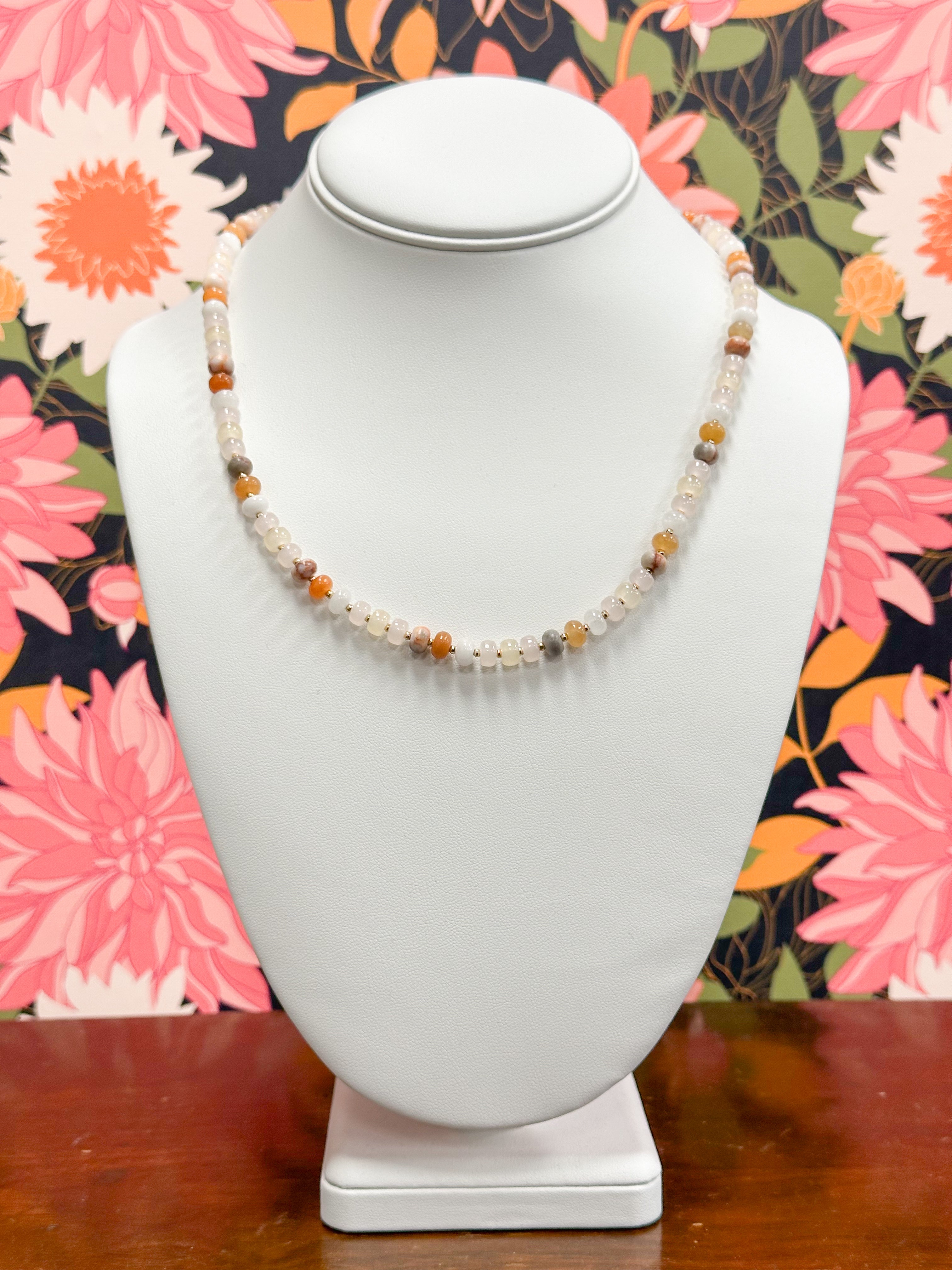 Neutral Stone Bead Necklace