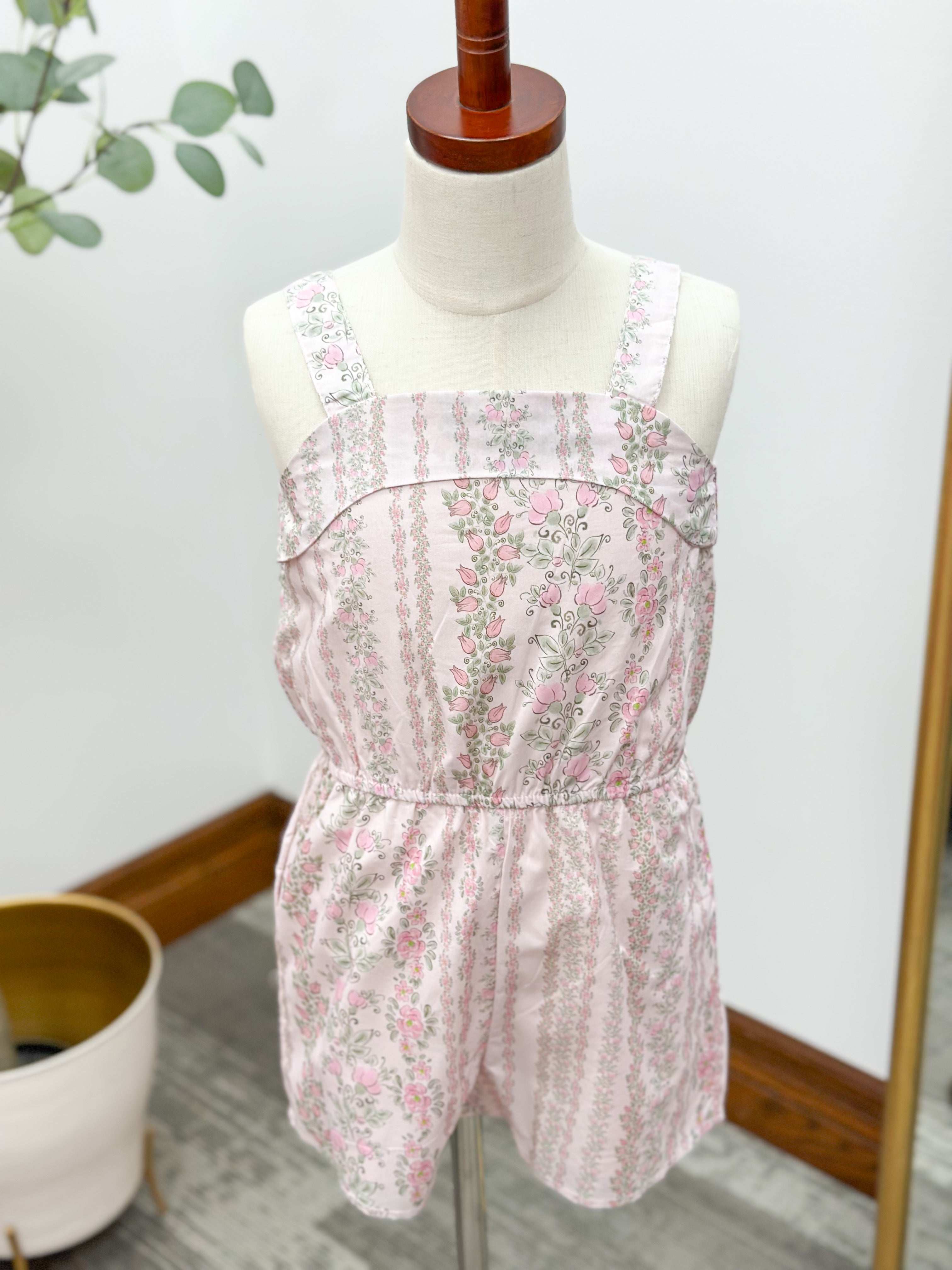Girls Pink Floral Romper
