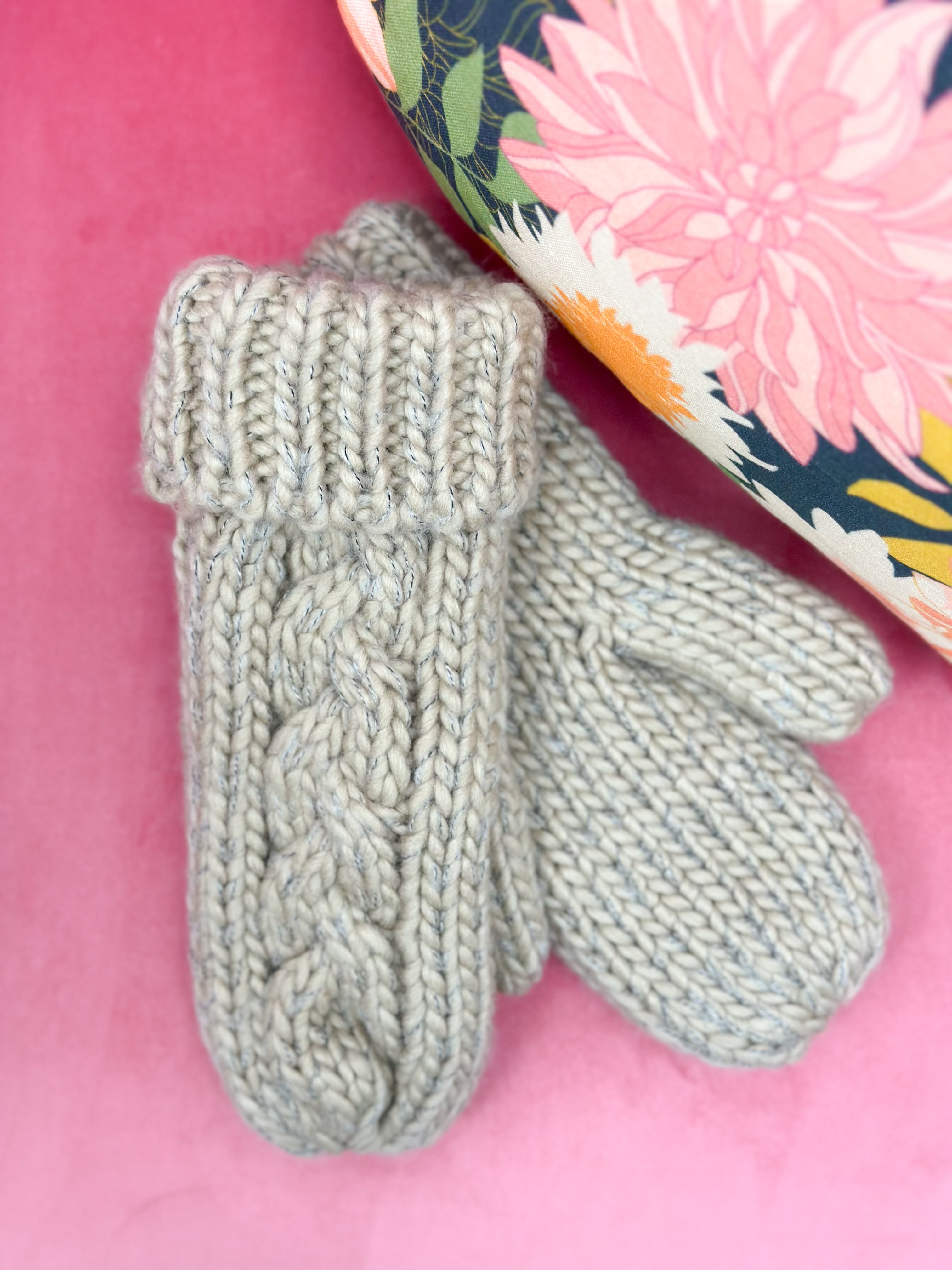 Braided Knit Mittens