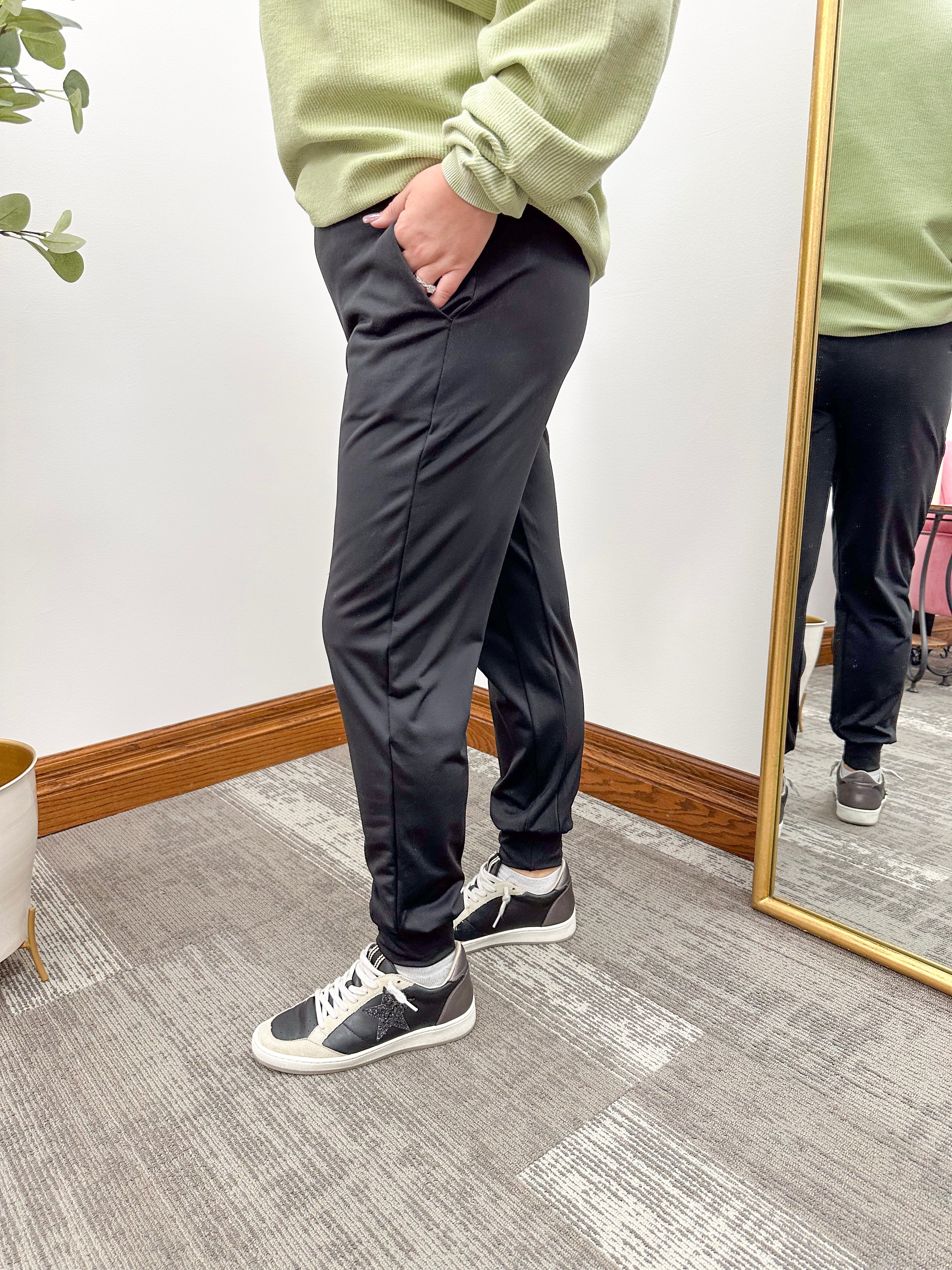 Black Micro Fleece Joggers