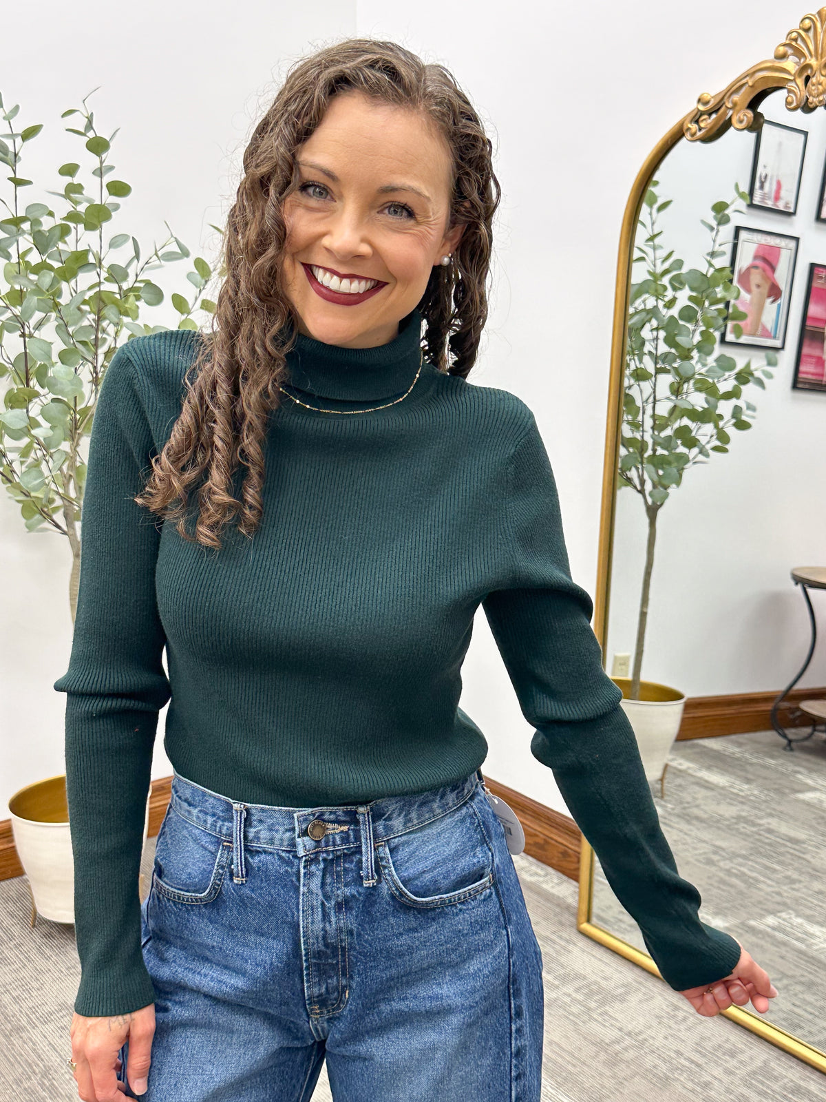 Ribbed Fitted Turtleneck Sweater