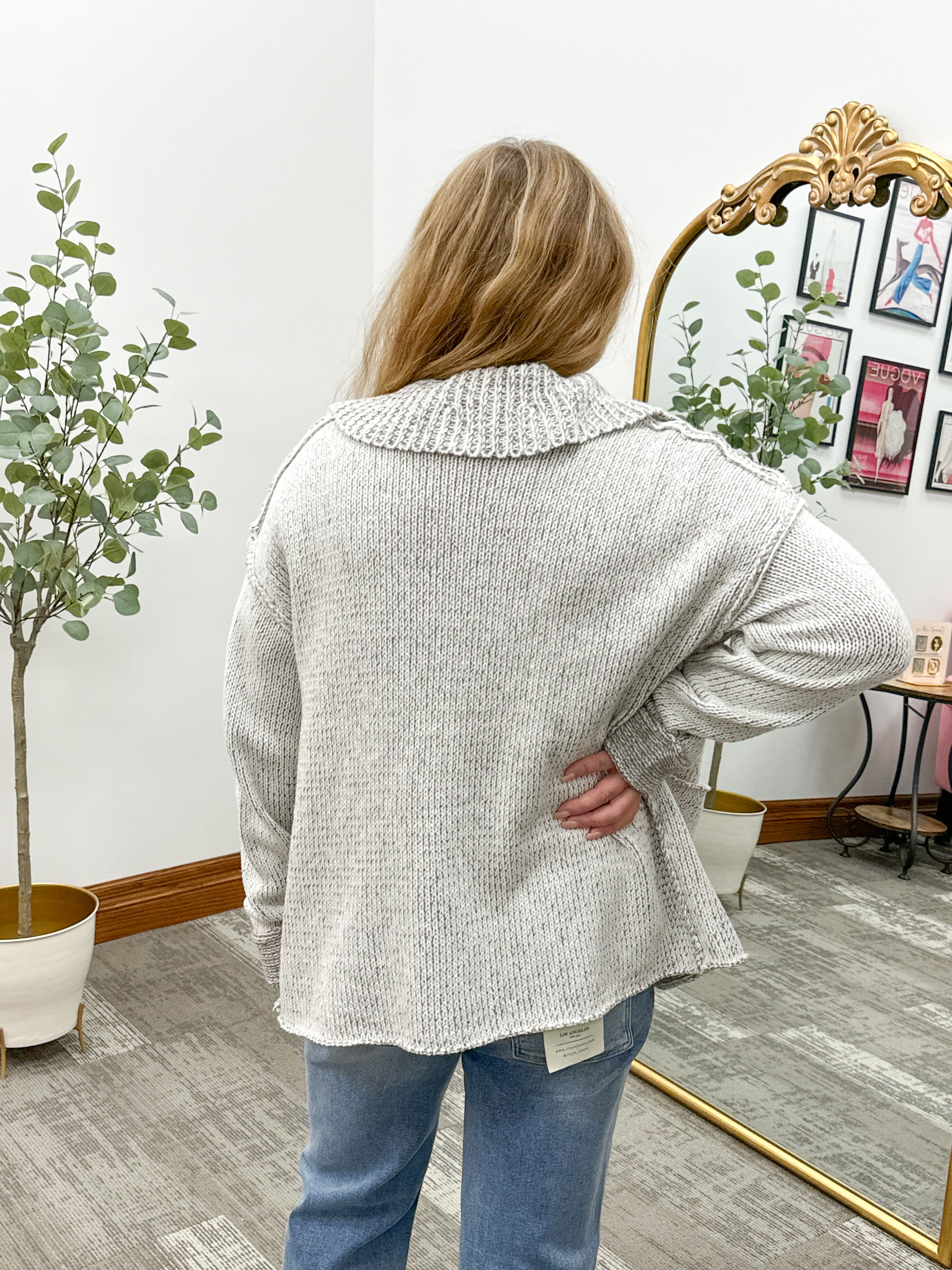 Oversized Reverse Seam Cardigan