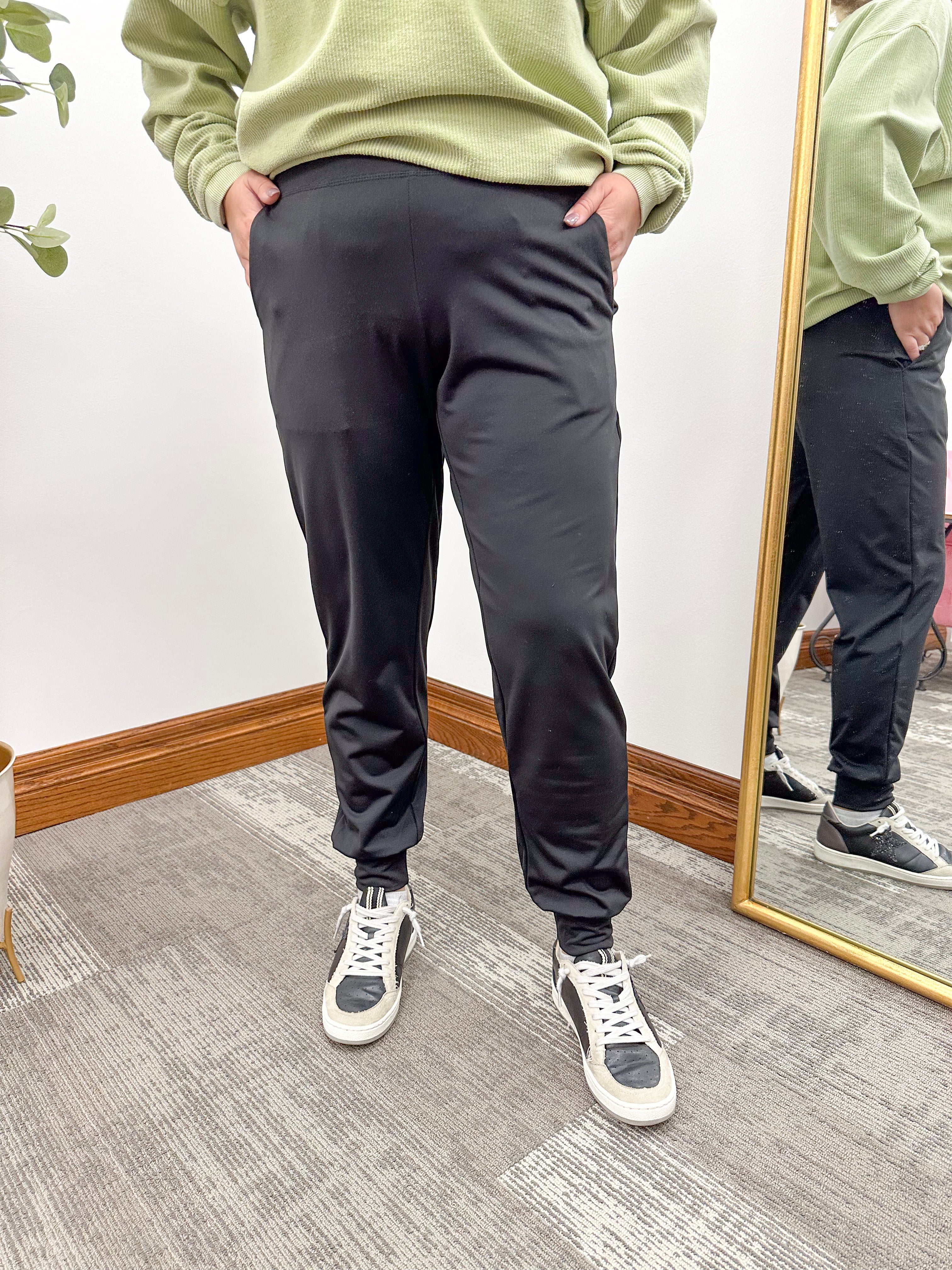 Black Micro Fleece Joggers