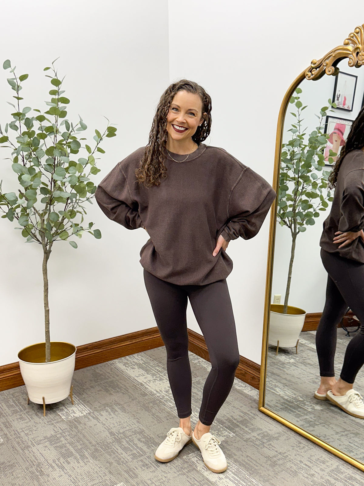 Kenzie Oversized Corded Crewneck (2 colors)
