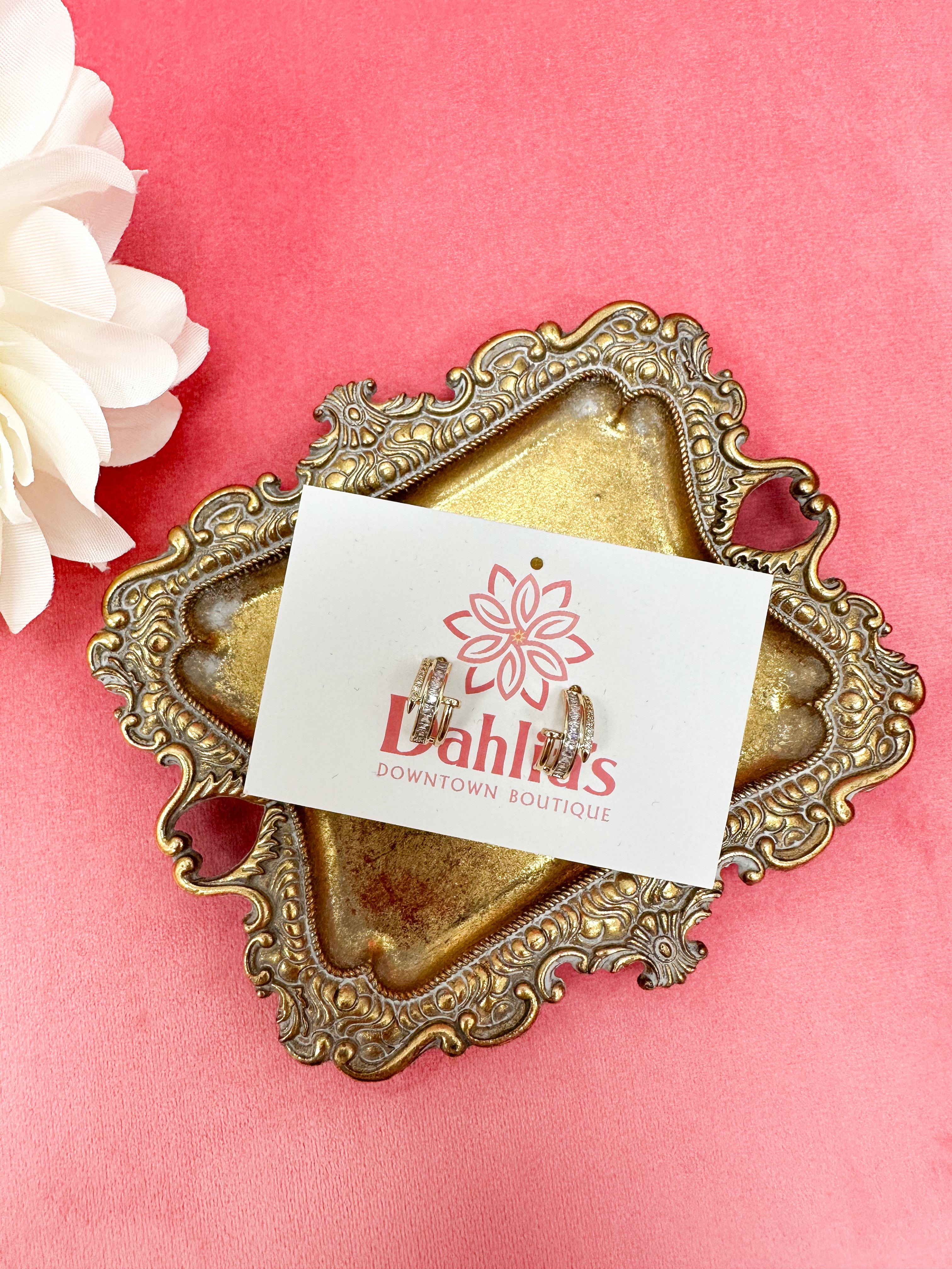 Wrapped Nail Half Hoop Earrings