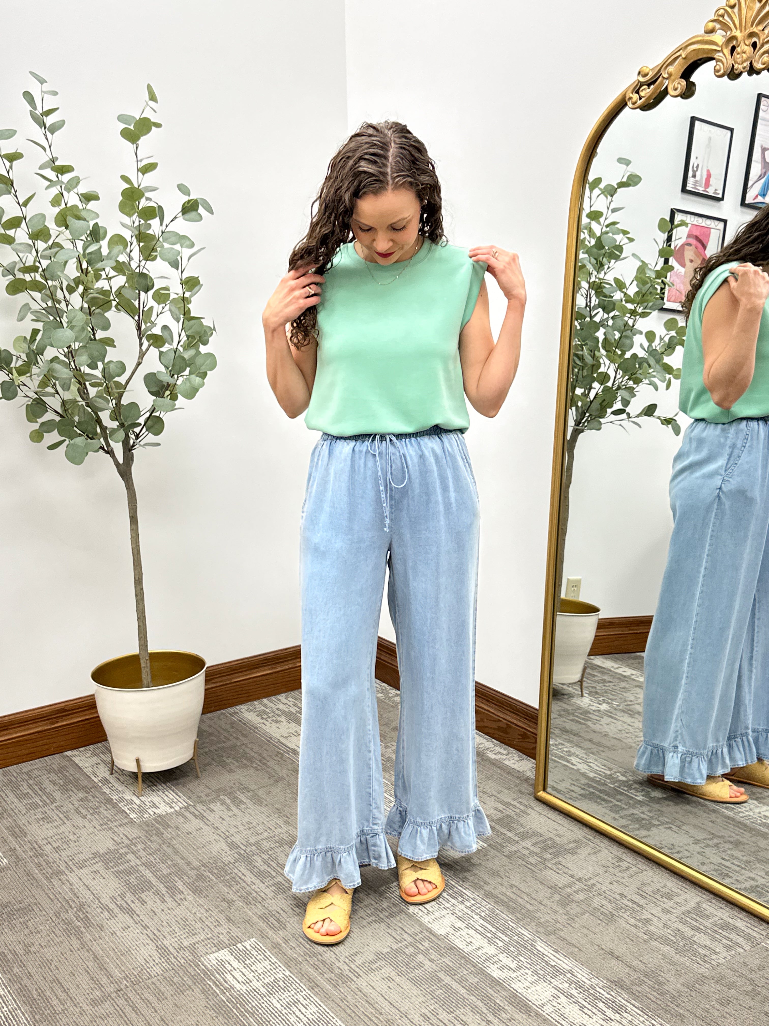 Mint Casual Sleeveless Top
